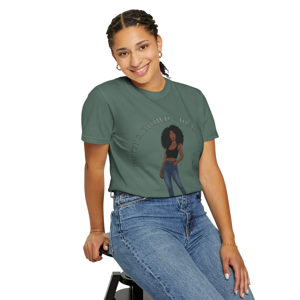 Pretty Rich Bitch The Collection by PRB Graphic Tee (Afro Curly Woman) by Power Runs Black