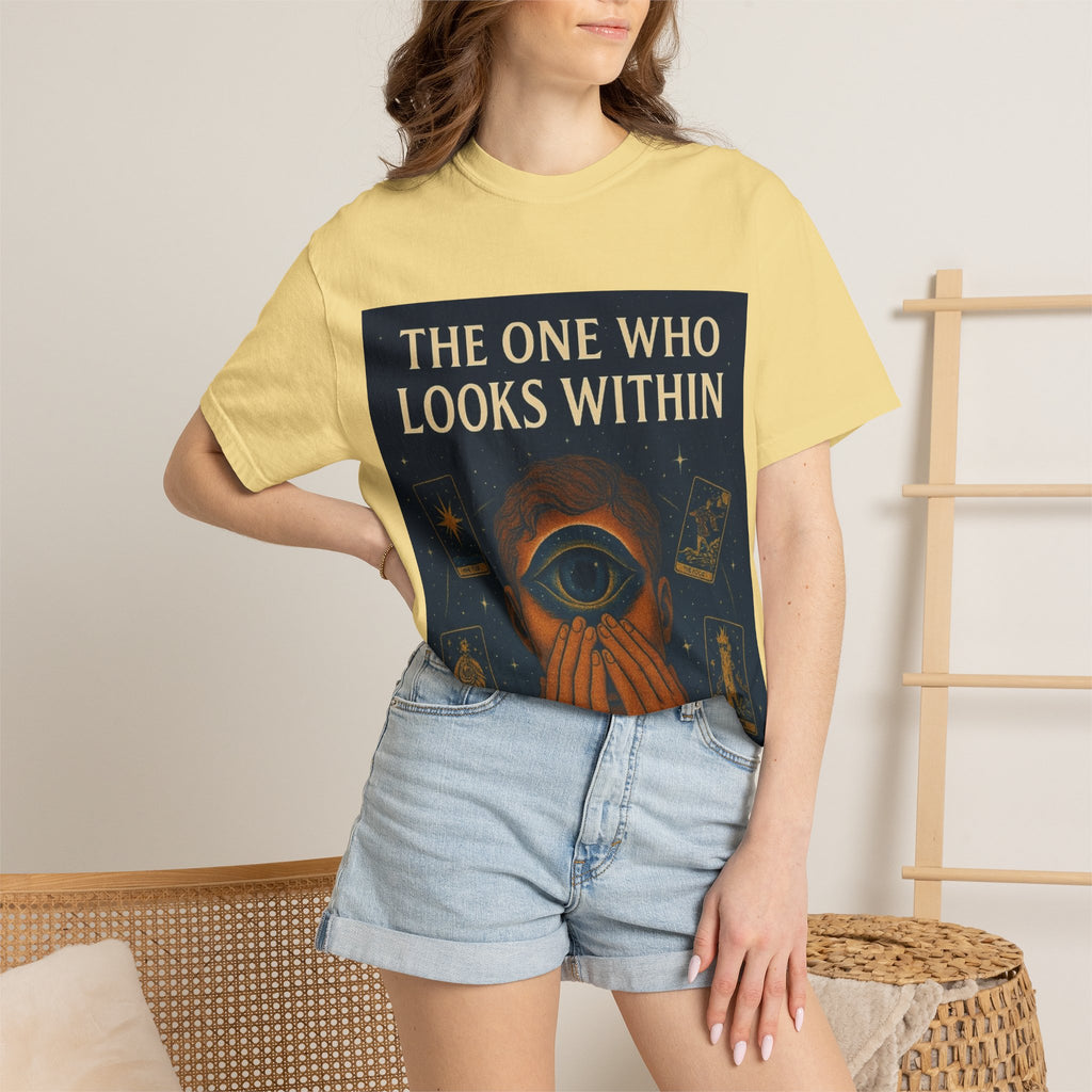 PRB Tarot Eye T-Shirt — "The One Who Looks Within" Mystical Graphic Tee by Power Runs Black
