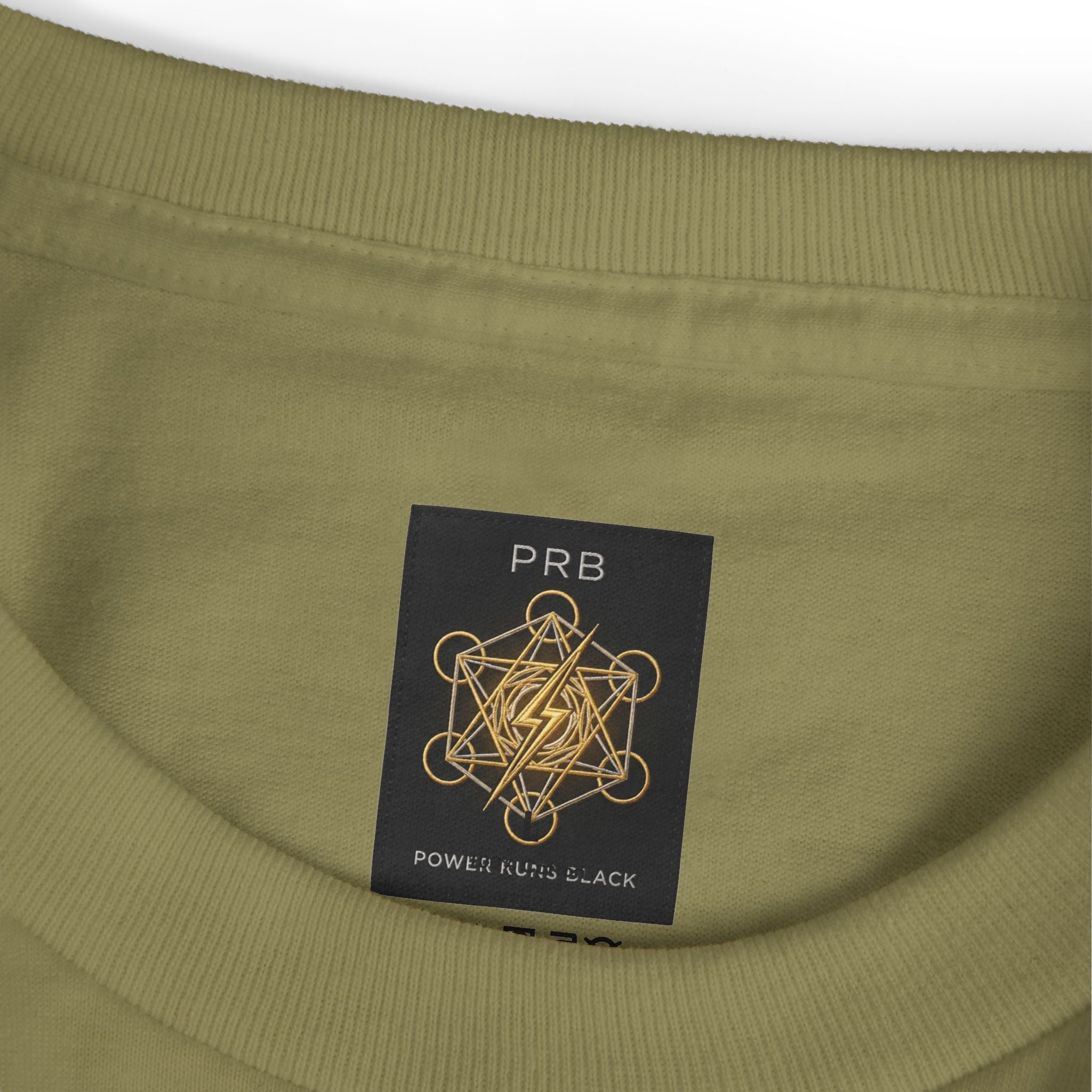 Power Runs Black PRB Abstract Geometric Logo Tee — Vintage Garment-Dyed Graphic T-Shirt by Power Runs Black