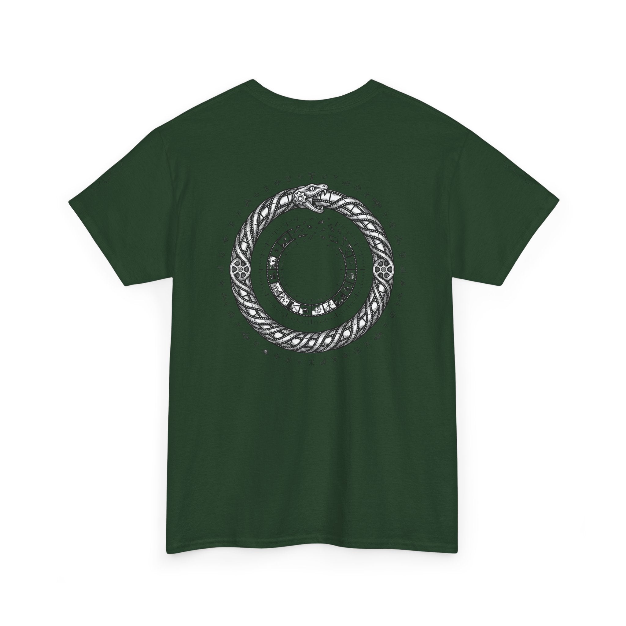 Power Runs Black — "The Agenda of the Arch" Retro TV Ouroboros Graphic Tee by Printify