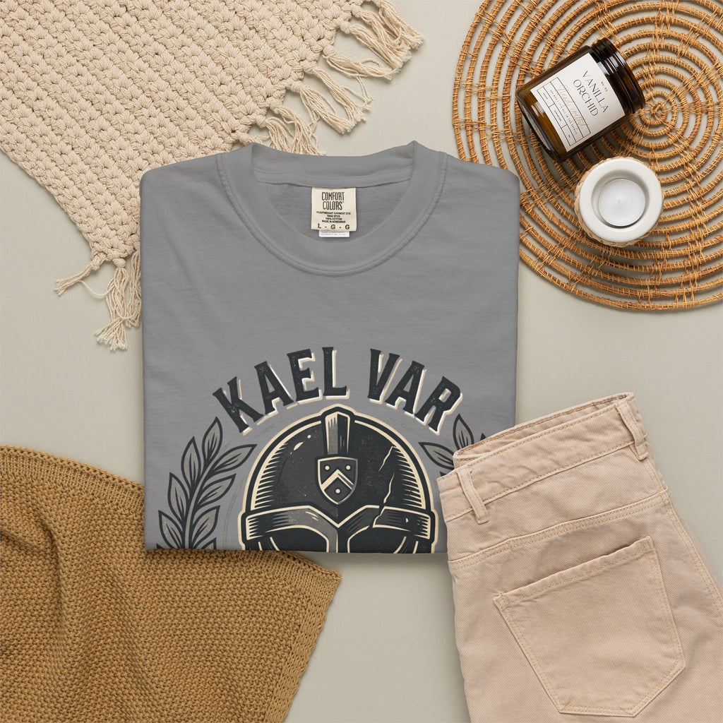 Power Runs Black PRB Kael Var Helmet Graphic T-Shirt — "Protection Hardens Form" Warrior Tee by Power Runs Black