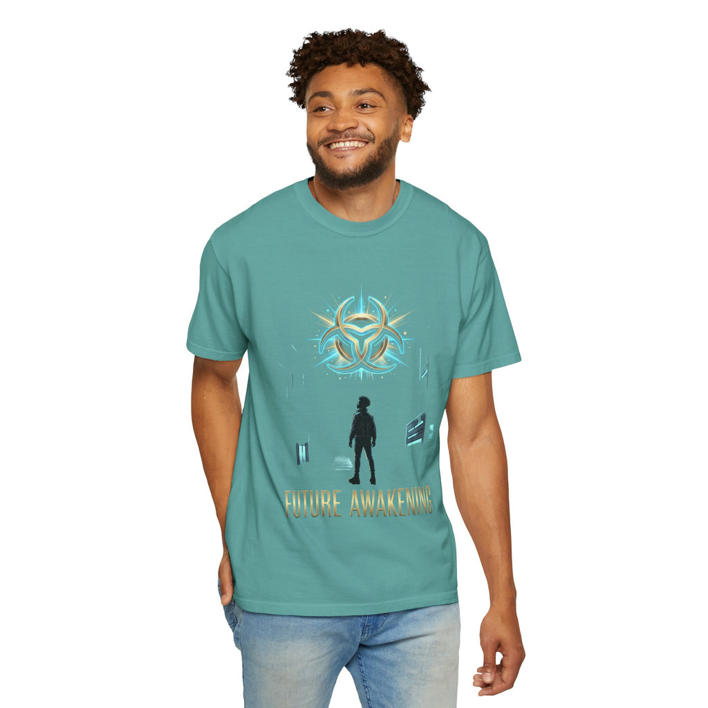 PRB Future Awakening T-Shirt | Sci-Fi Silhouette Graphic Tee by Printify