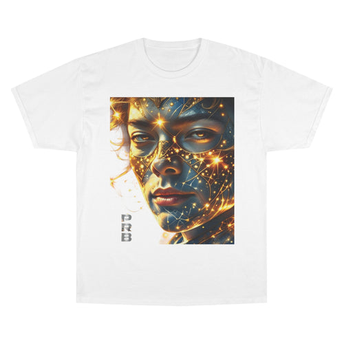 PRB Champion T-Shirt — Cosmic Face Art Tee (Radiant Star Portrait) by Printify
