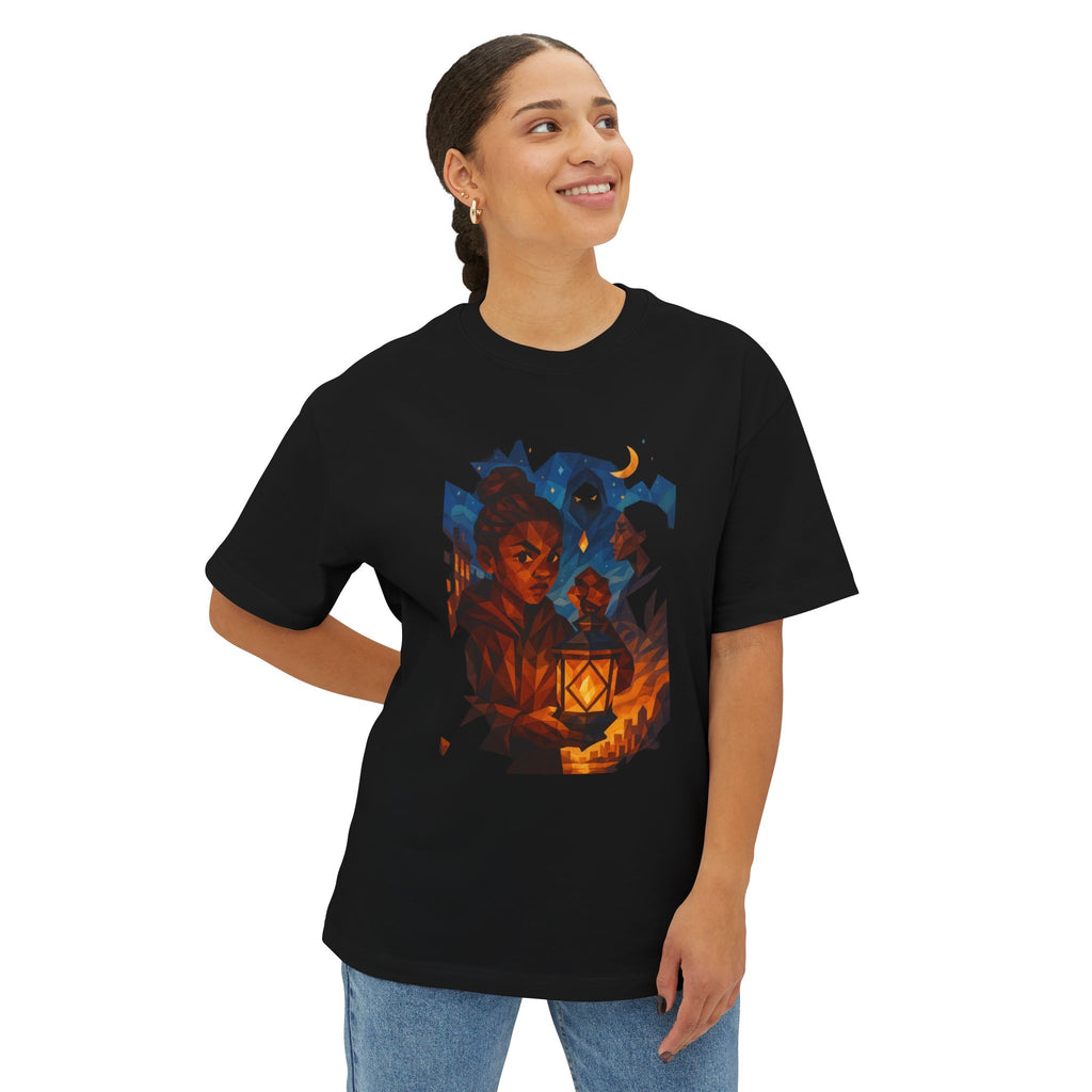 PRB Lantern Night Graphic Tee — Mystical Night Walk Art T-Shirt by Power Runs Black