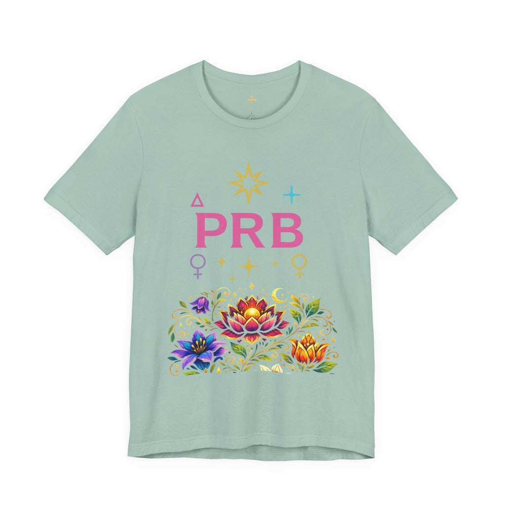 Pretty Rich Bitch The Collection by PRB Floral Lotus T‑Shirt — Colorful Spiritual Symbol Tee by Power Runs Black