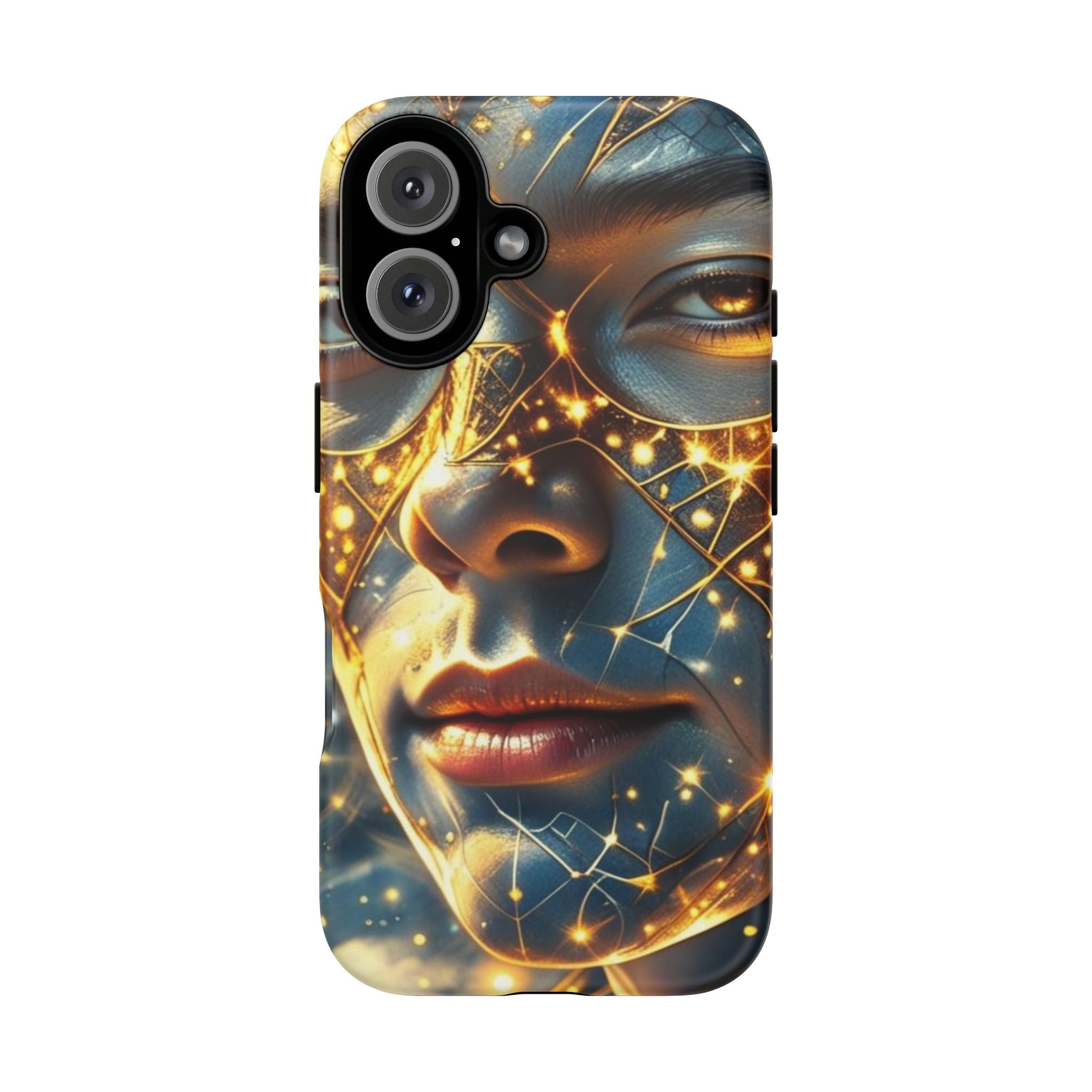 PRB Galactic Portrait Tough Case | Cosmic Face Phone Case, Starry Nebula Design by Power Runs Black
