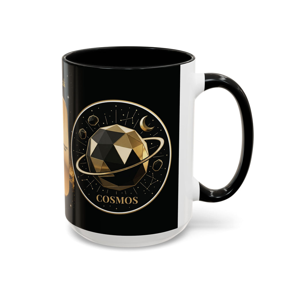 PRB Gold Cosmos Design Accent Coffee Mug | The Break, Planet Illustration by Power Runs Black