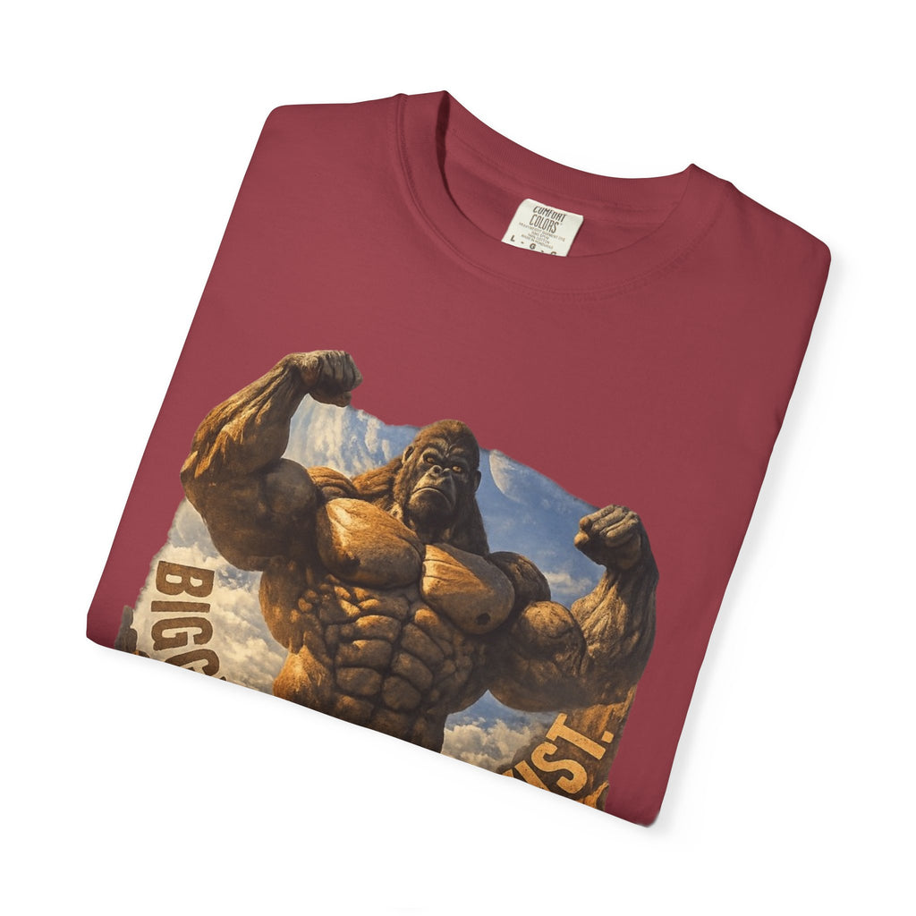 Power Runs Black PRB Biggest Flex I Exist T-Shirt — Funny Muscle Gorilla Graphic Tee by Printify