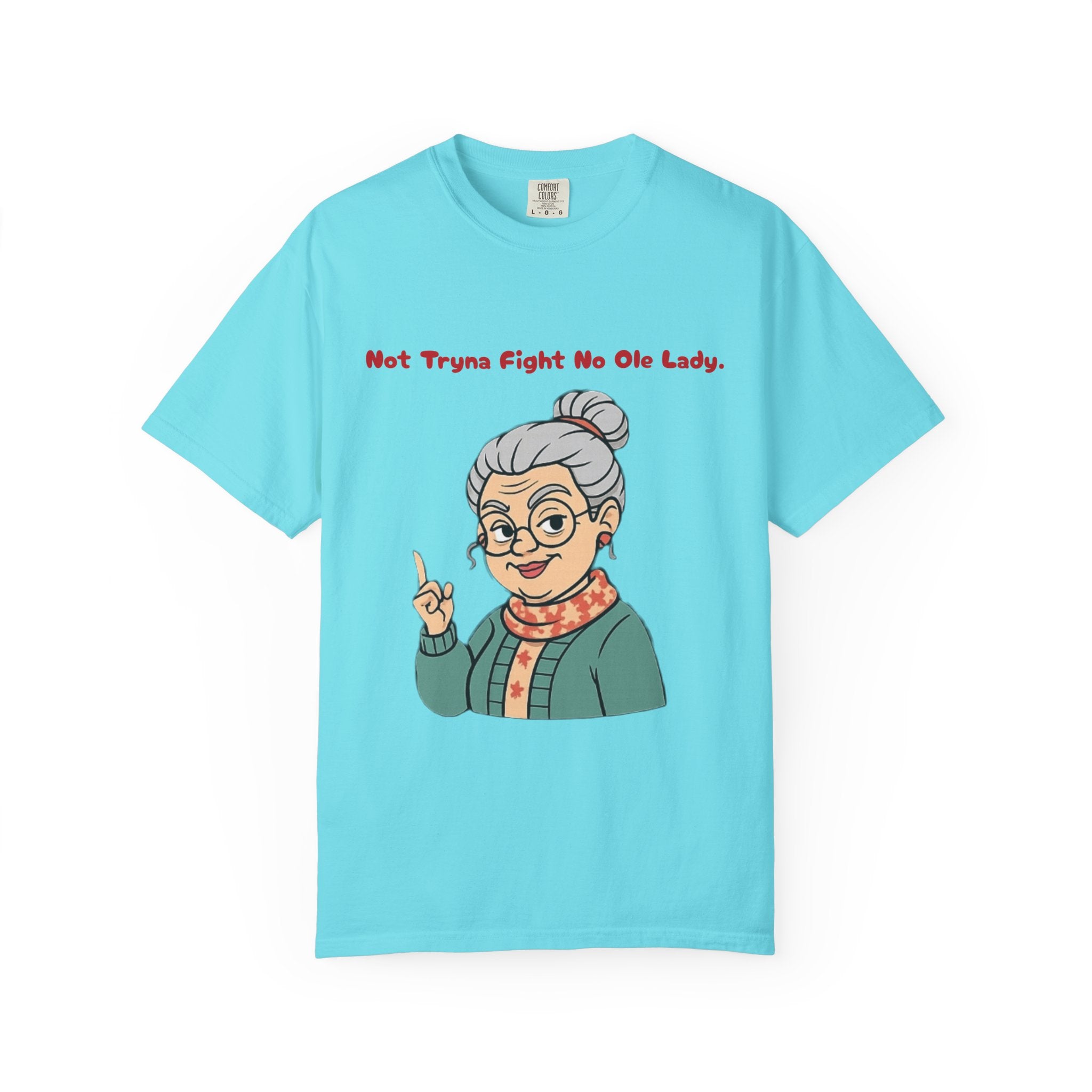 PRB Not Tryna Fight No Ole Lady T-shirt | Funny Grandma Graphic Tee by Power Runs Black