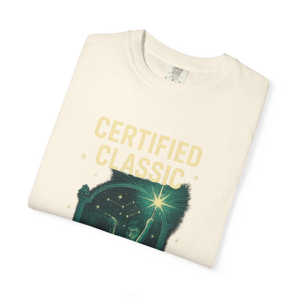 PRB Certified Classic illustration T-shirt | vintage camping, night sky, campfire by Power Runs Black
