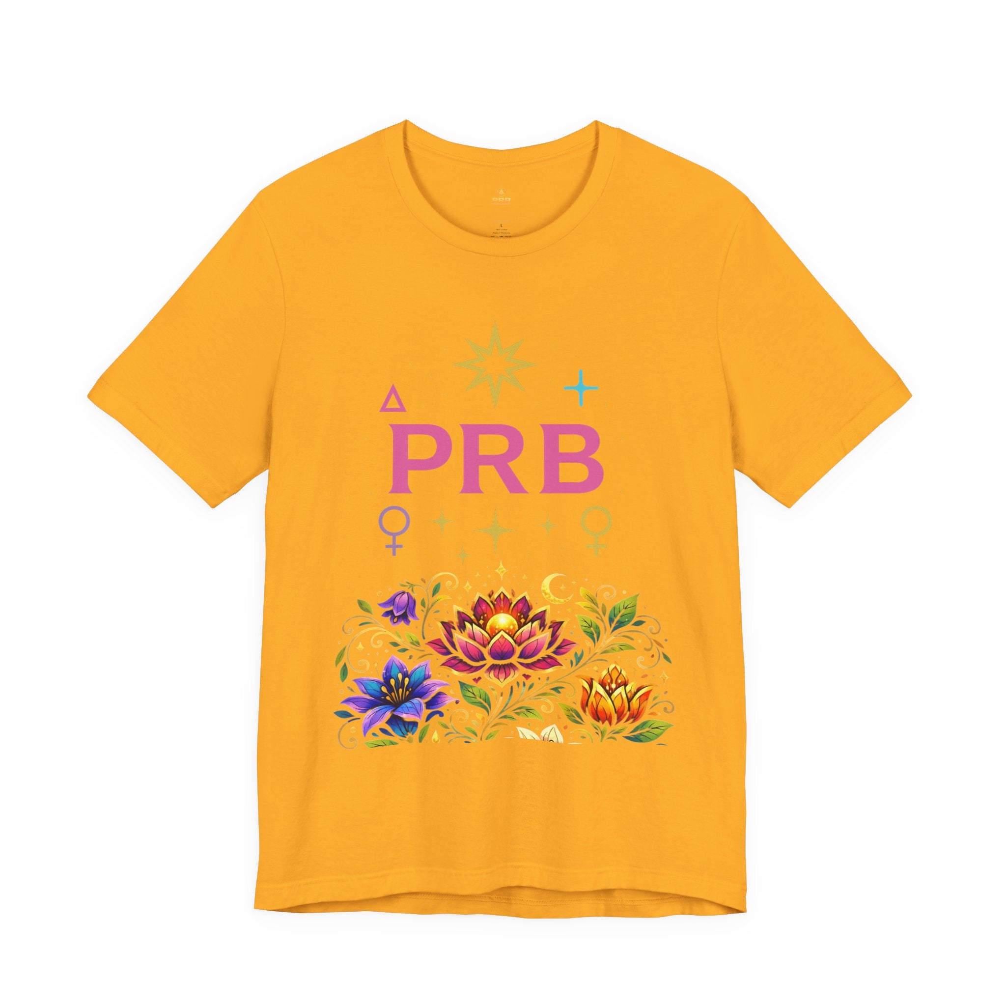 Pretty Rich Bitch The Collection by PRB Floral Lotus T‑Shirt — Colorful Spiritual Symbol Tee by Power Runs Black