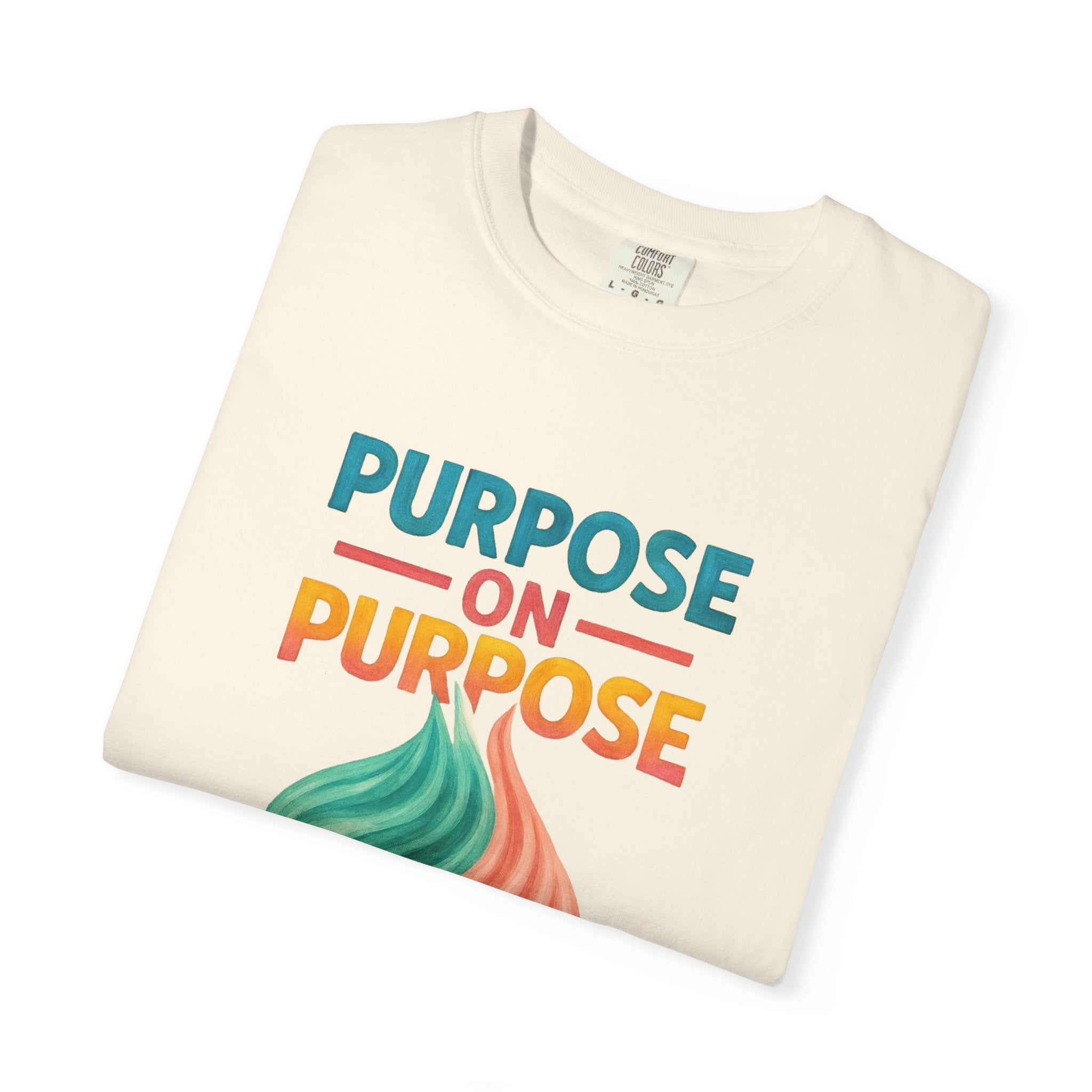 PRB Purpose On Purpose T-Shirt — Inspirational Graphic Tee with Abstract Wave Design by Power Runs Black