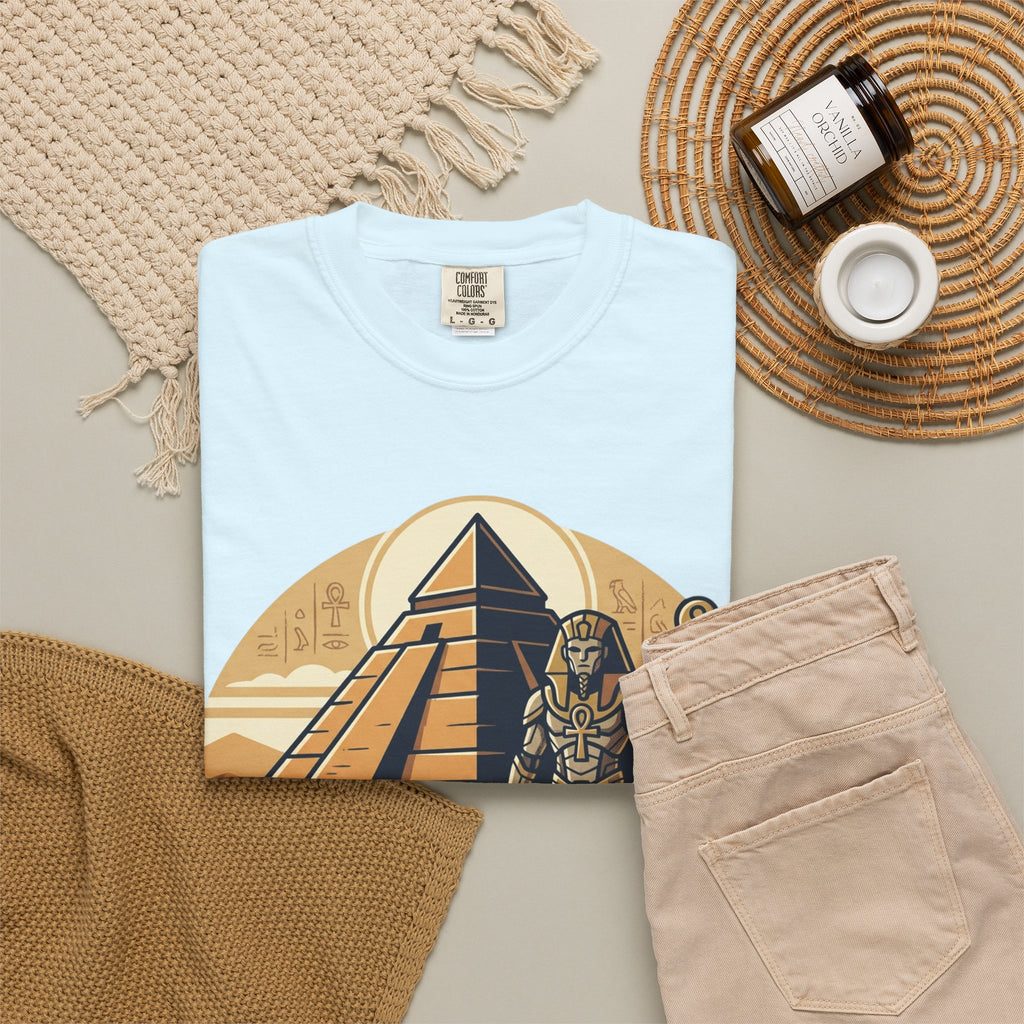Power Runs Black PRB Guardian Unit T-Shirt — Egyptian Pyramid Sci‑Fi Graphic Tee by Printify