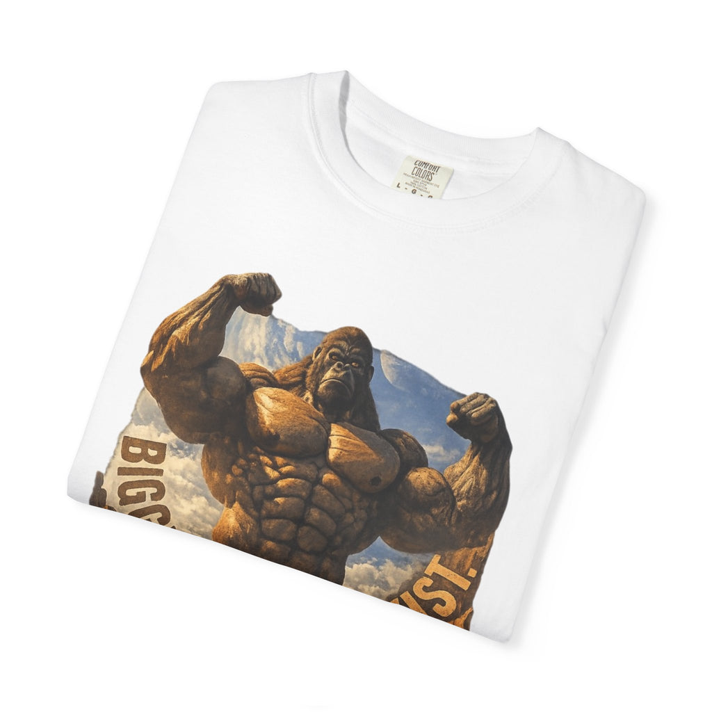 Power Runs Black PRB Biggest Flex I Exist T-Shirt — Funny Muscle Gorilla Graphic Tee by Printify