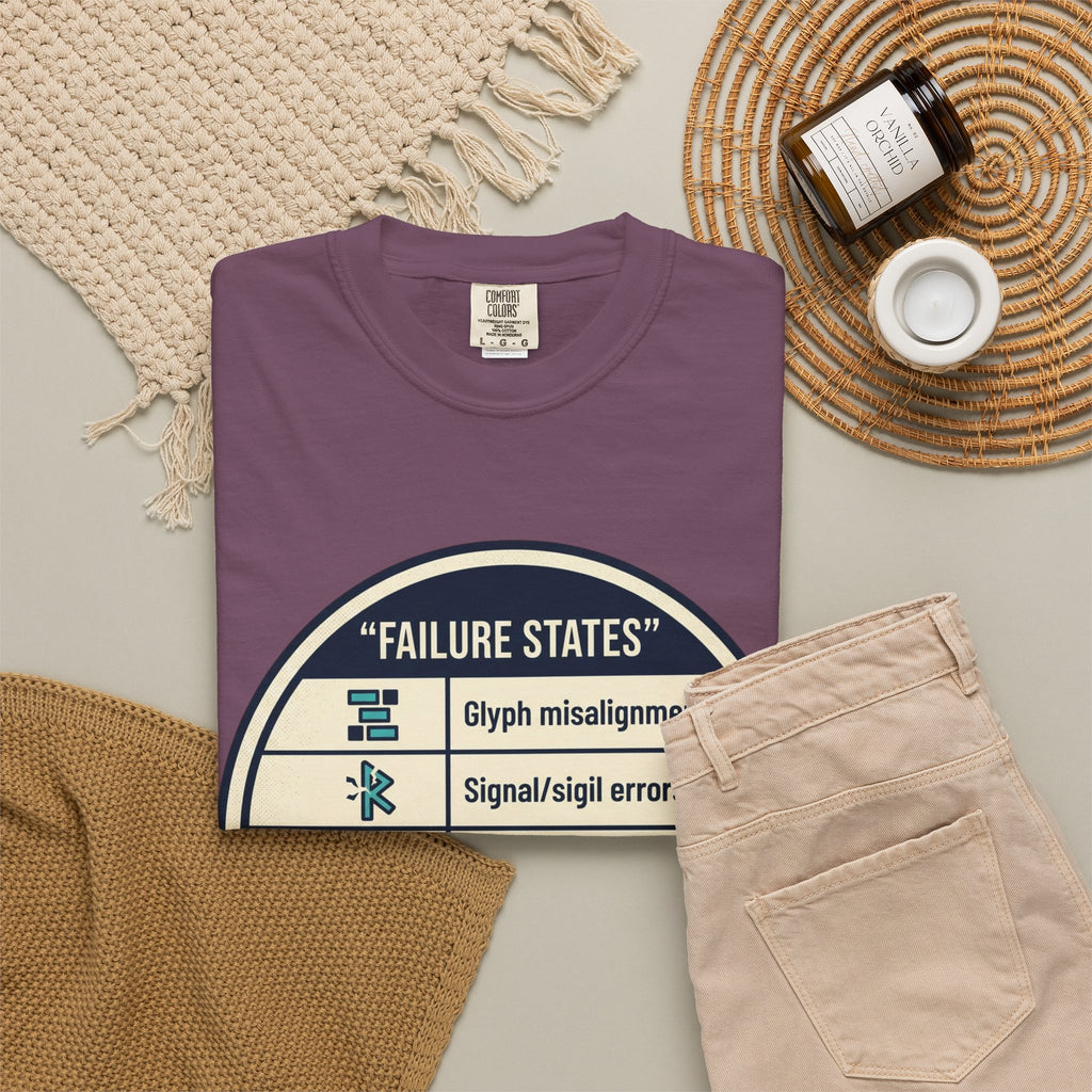 Power Runs Black PRB Failure States T-Shirt — Sci‑Fi Status Badge Graphic Tee by Power Runs Black