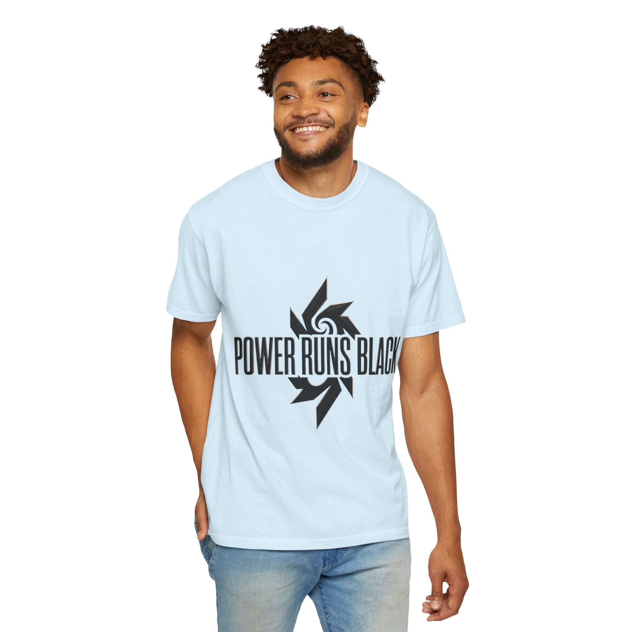 Power Runs Black PRB "Wear The Code" Mystic Shield T-Shirt — Geometric Sigil Graphic Tee by Printify