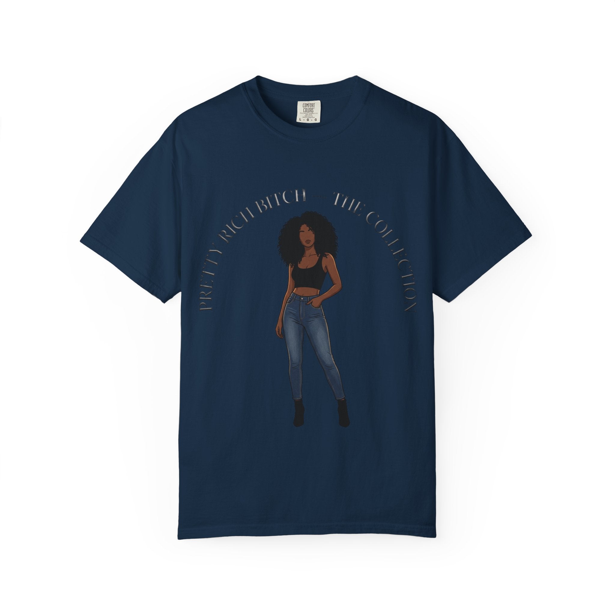 Pretty Rich Bitch The Collection by PRB Graphic Tee (Afro Curly Woman) by Power Runs Black
