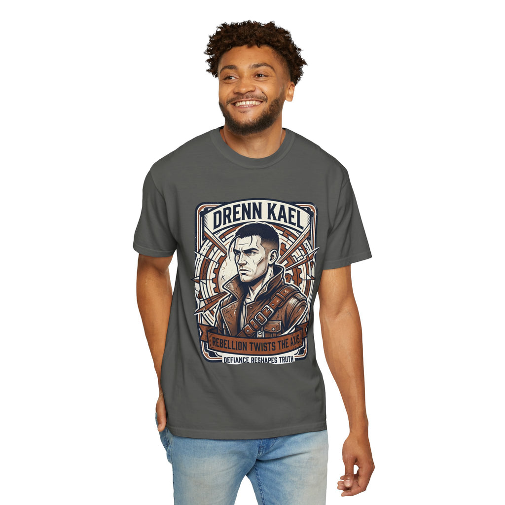 Power Runs Black PRB Drenn Kael Portrait T-Shirt — "Rebellion Twists the Axis" Graphic Tee by Power Runs Black