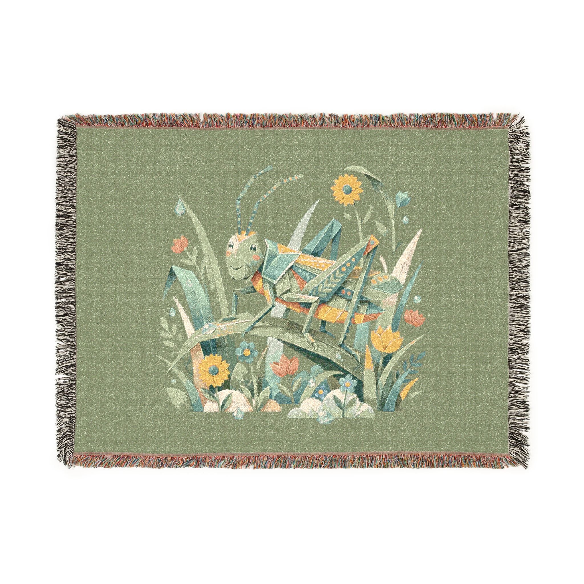 Neutral Ombre Woven Blanket | Beige to Charcoal Gradient Throw by Printify
