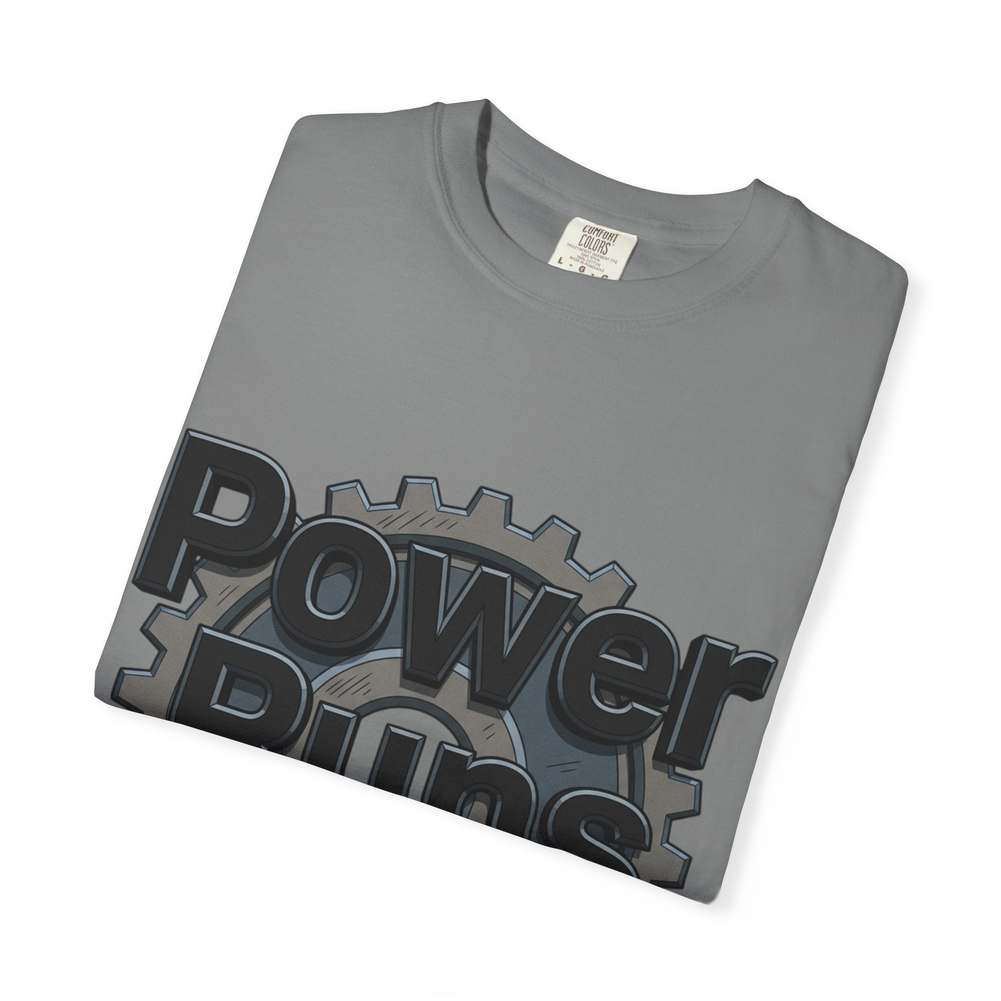 PRB Power Runs Black Gear Graphic Tee | Garment-Dyed Heavyweight Cotton by Power Runs Black