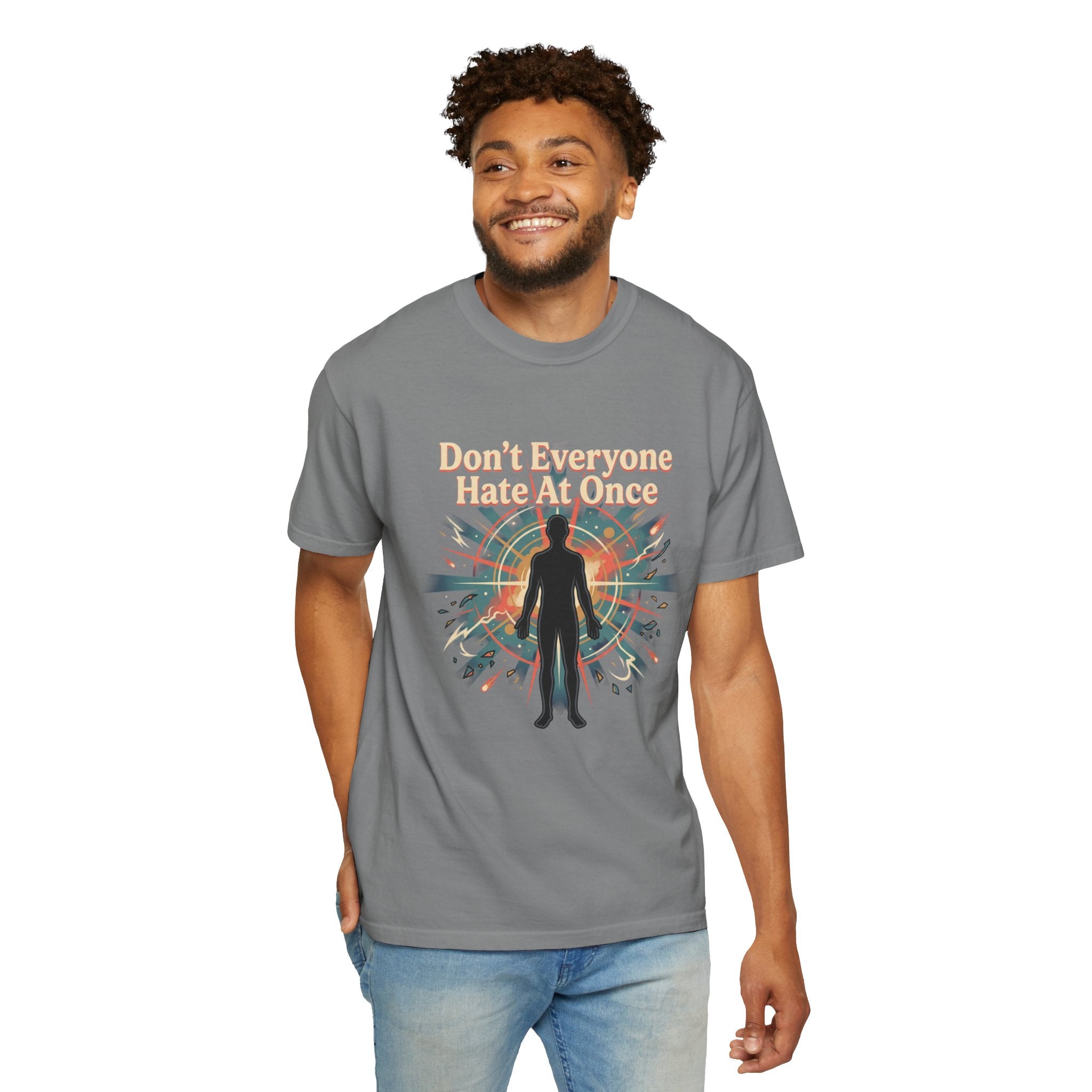 Power Runs Black Don't Everyone Hate Me Once" Retro Silhouette Graphic Tee by Printify