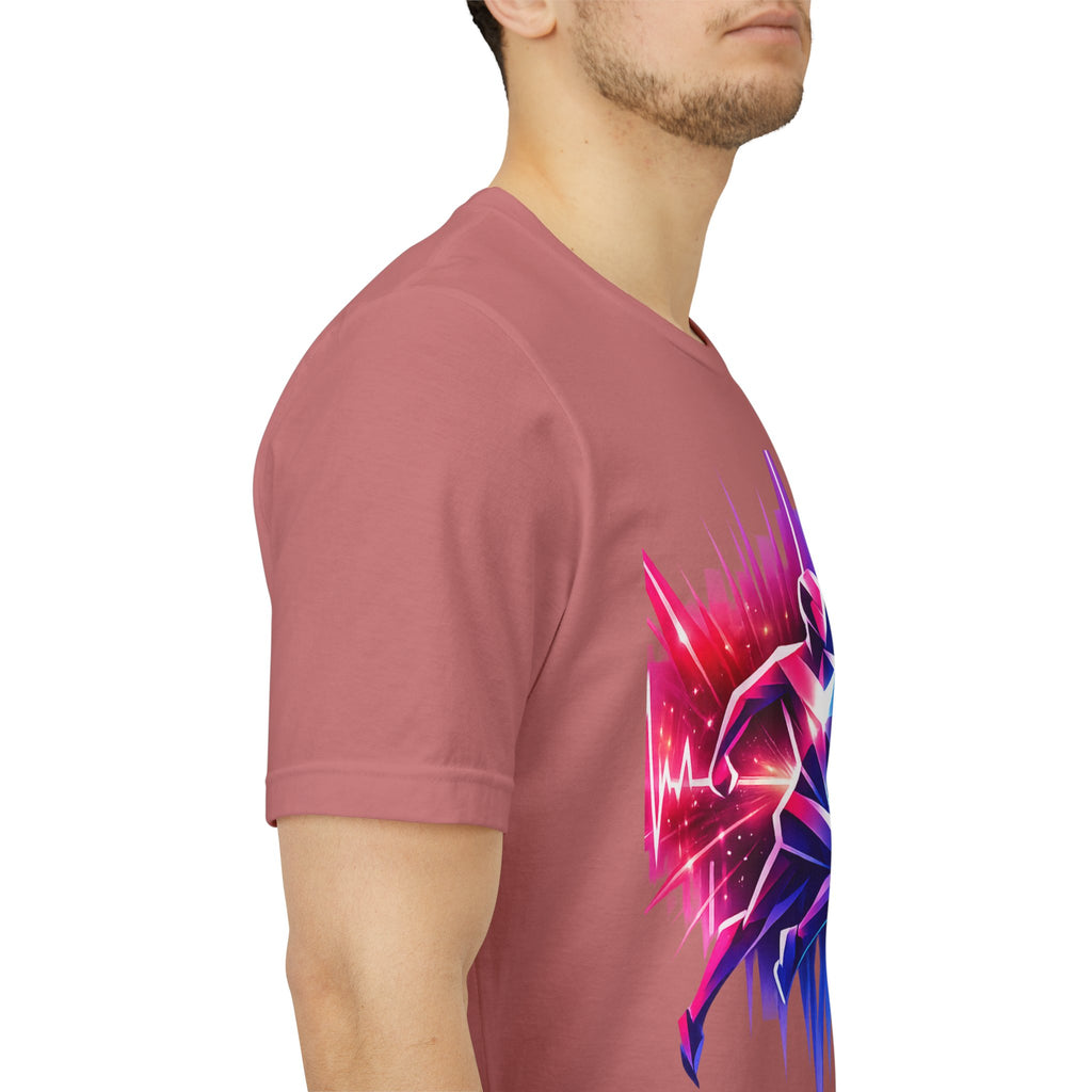 Power Runs Black PRB Running Pulse Graphic Tee — Neon Runner Heartbeat Sports T‑Shirt by Power Runs Black