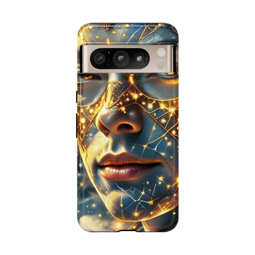 PRB Galactic Portrait Tough Case | Cosmic Face Phone Case, Starry Nebula Design by Power Runs Black