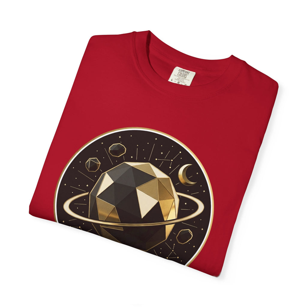 PRB Cosmos Geometric Planet T-Shirt by Power Runs Black