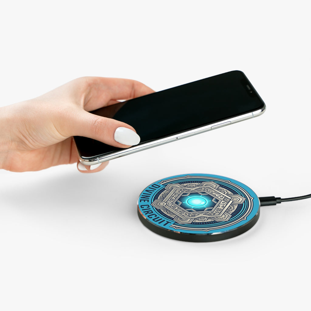 Power Runs Black PRB The Core Age Divine Circuit Wireless Charger — Sci‑Fi Geometric Qi Fast Charger by Power Runs Black