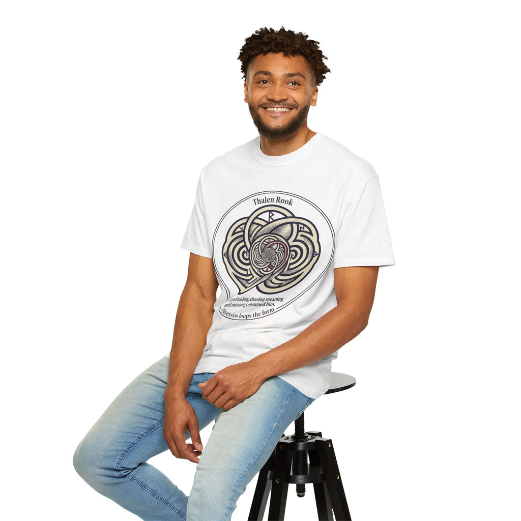 Power Runs Black PRB Thalen Rook Celtic Knot Graphic T-Shirt — "He stared too long..." Quote Tee by Power Runs Black