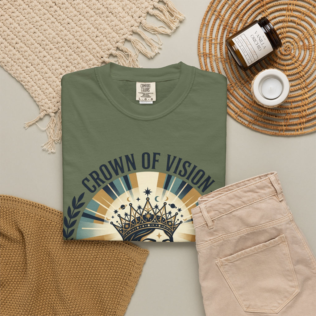 Power Runs Black Crown of Vision T-Shirt — Vintage Inspirational Graphic Tee by Printify