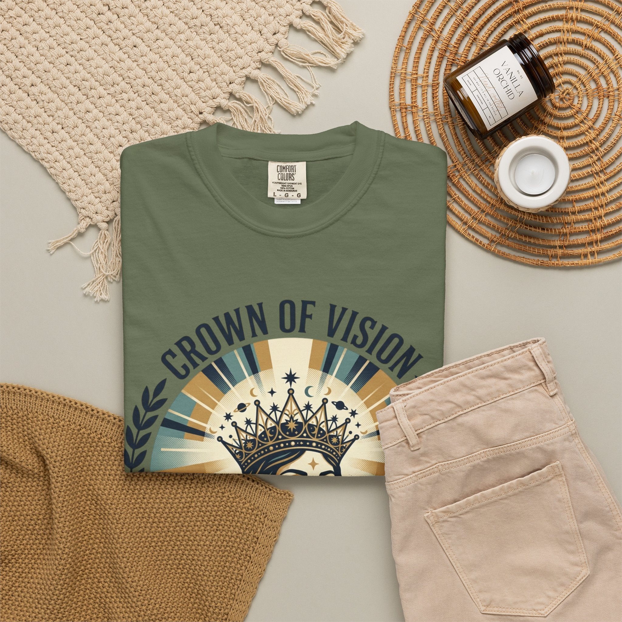 Power Runs Black Crown of Vision T-Shirt — Vintage Inspirational Graphic Tee by Printify