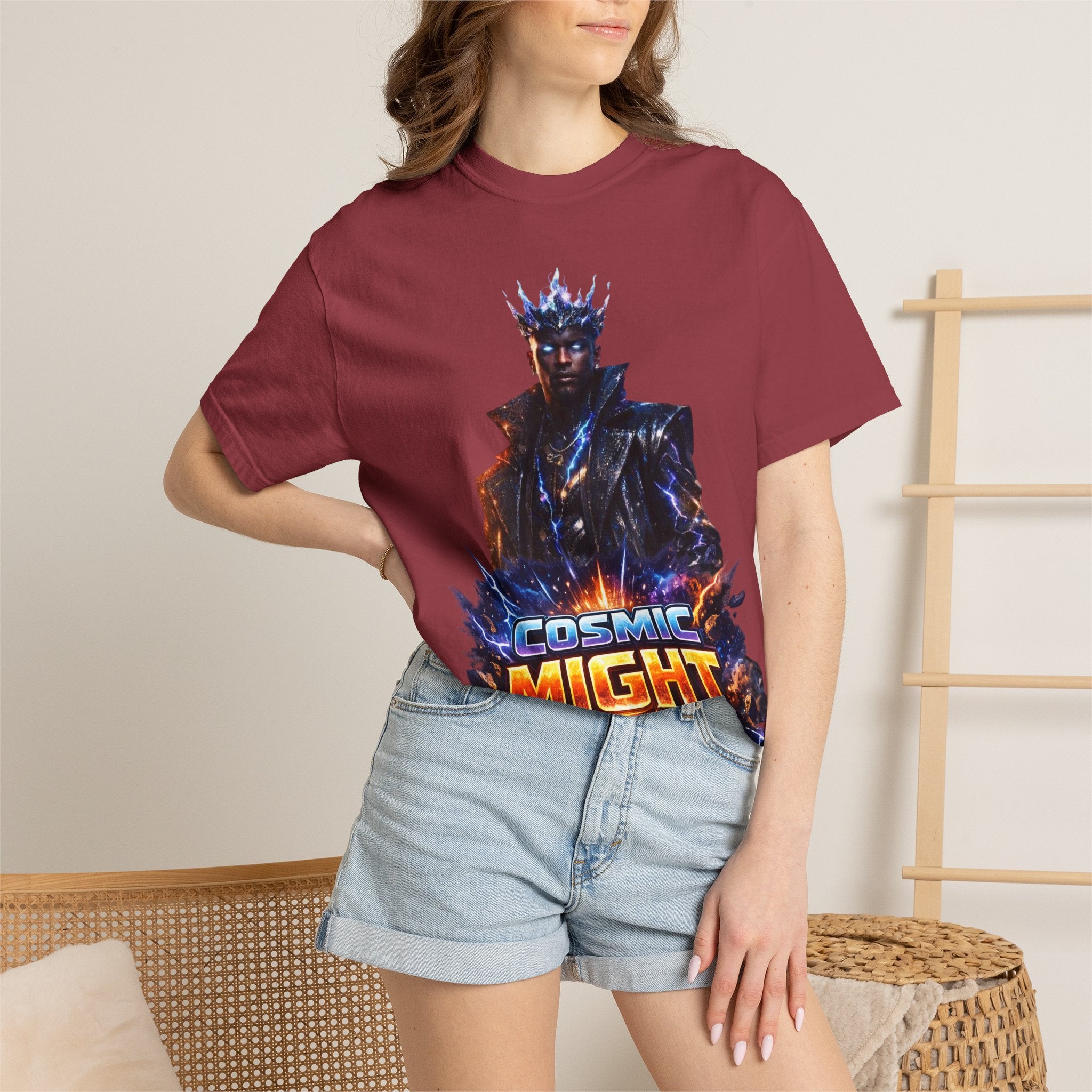 PRB Cosmic Might Unleashed T-shirt | Space Warrior Graphic Tee by Power Runs Black