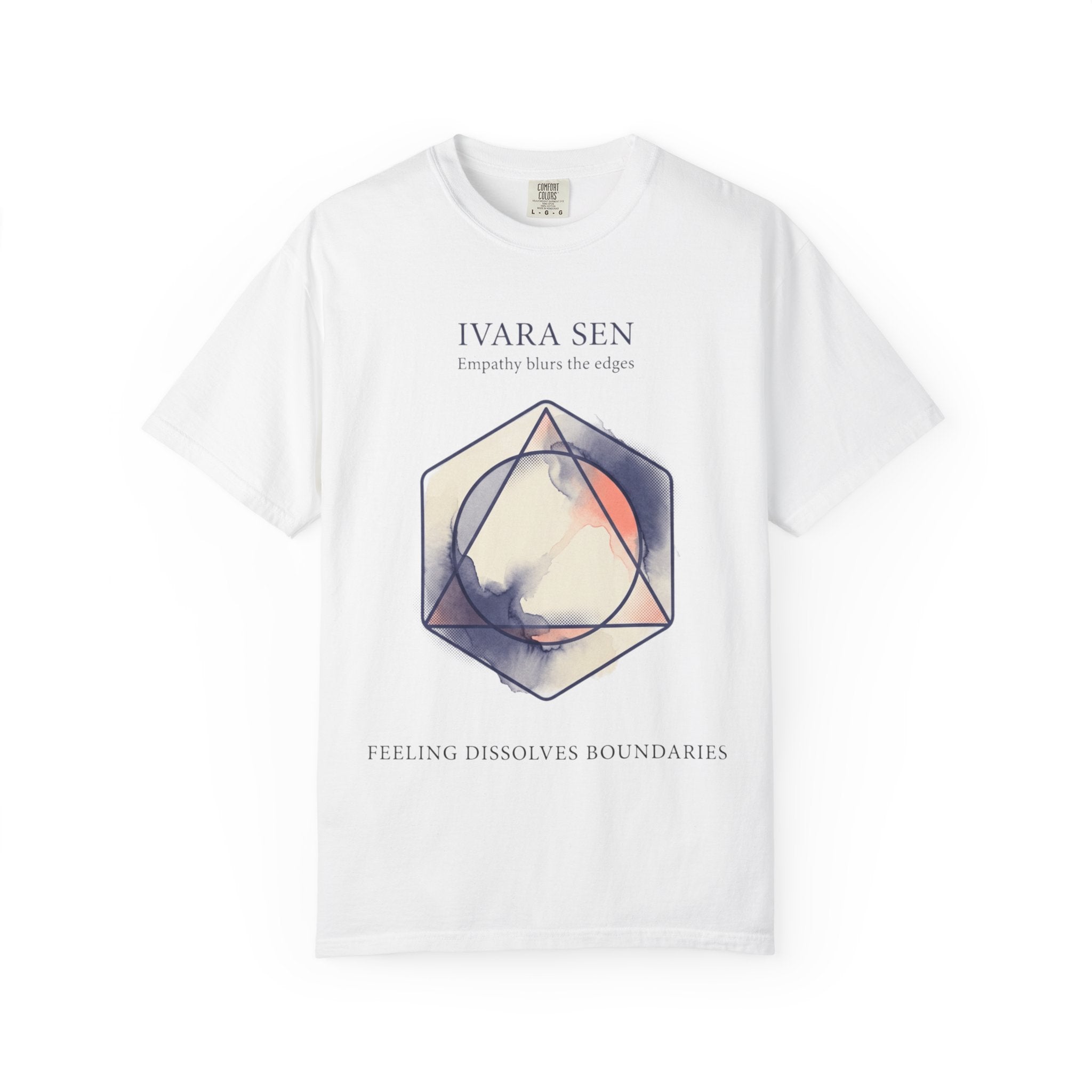 Power Runs Black PRB Abstract Geometric Tee — “Ivara Sen: Feeling Dissolves Boundaries” by Power Runs Black