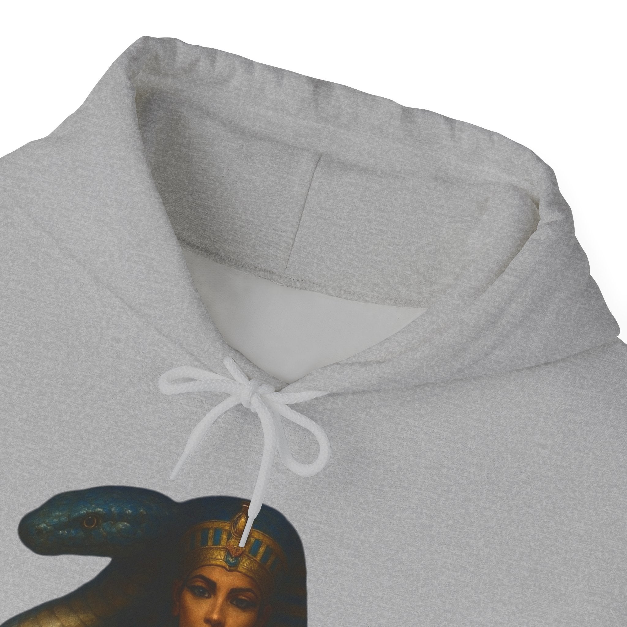 PRB Egyptian Goddess Portrait Hoodie | Serpent Headdress, Ancient Queen Art by Power Runs Black