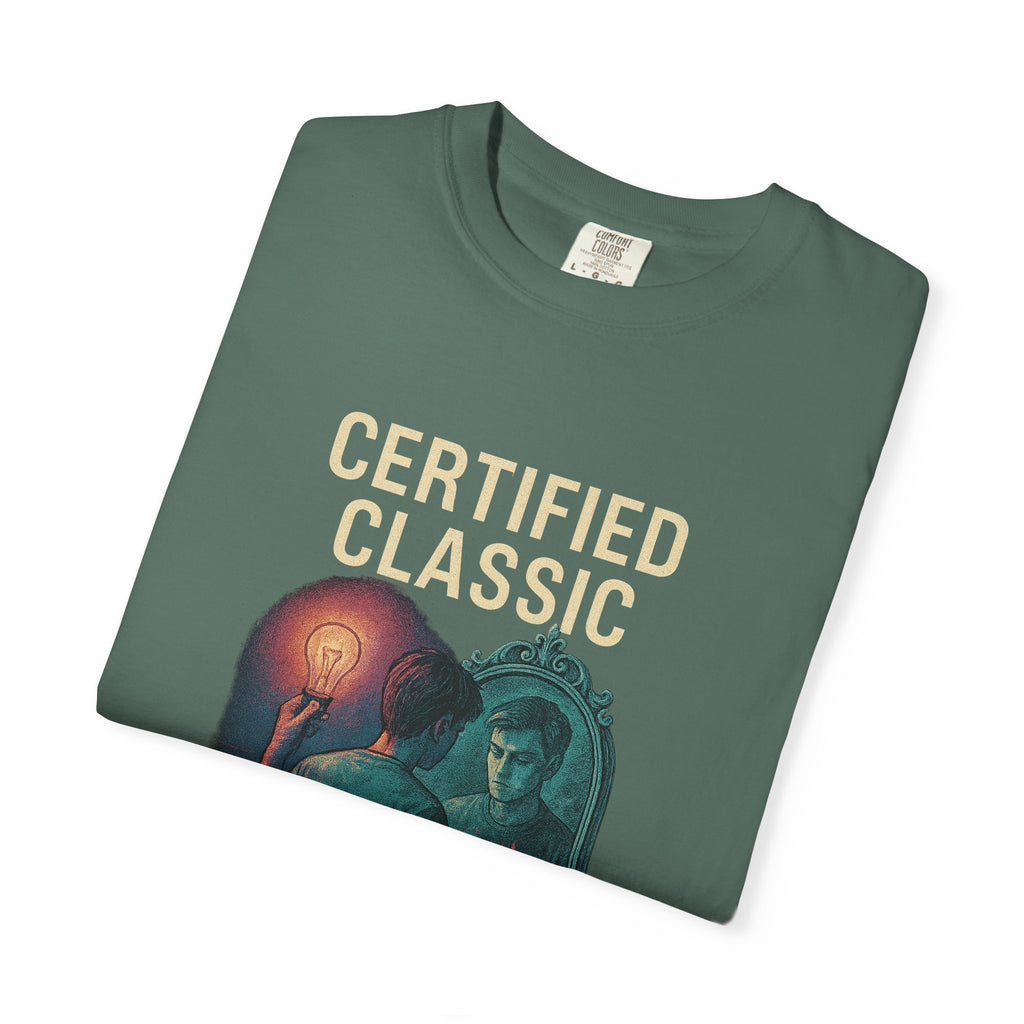 PRB Certified Classic Mirror Illustration T-shirt | Retro Mystic Artwork by Power Runs Black