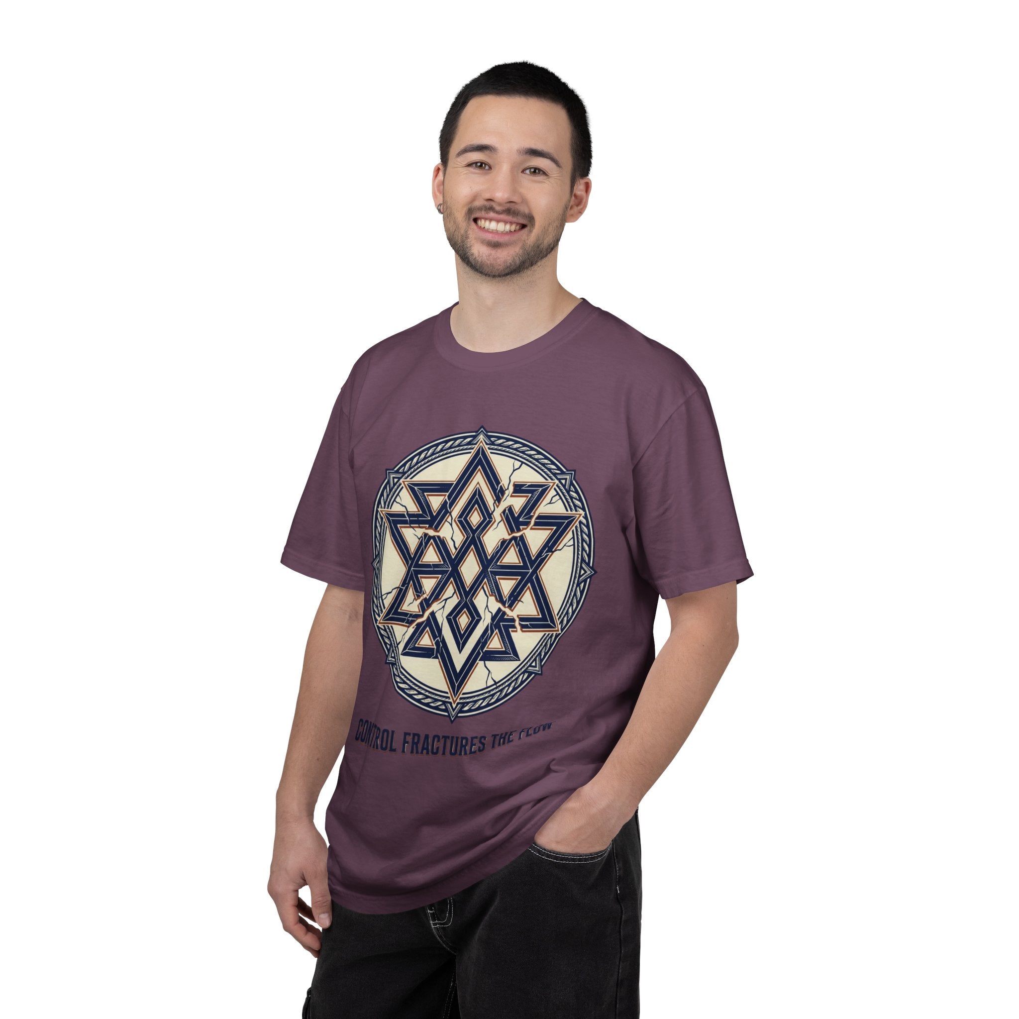 Power Runs Black PRB Geometric Star Mandala T-Shirt — "Control Fractures the Flow" Graphic Tee by Power Runs Black