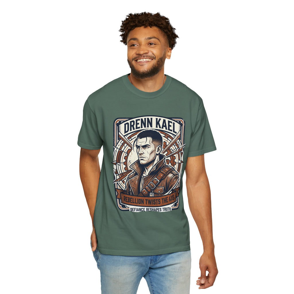 Power Runs Black PRB Drenn Kael Portrait T-Shirt — "Rebellion Twists the Axis" Graphic Tee by Power Runs Black
