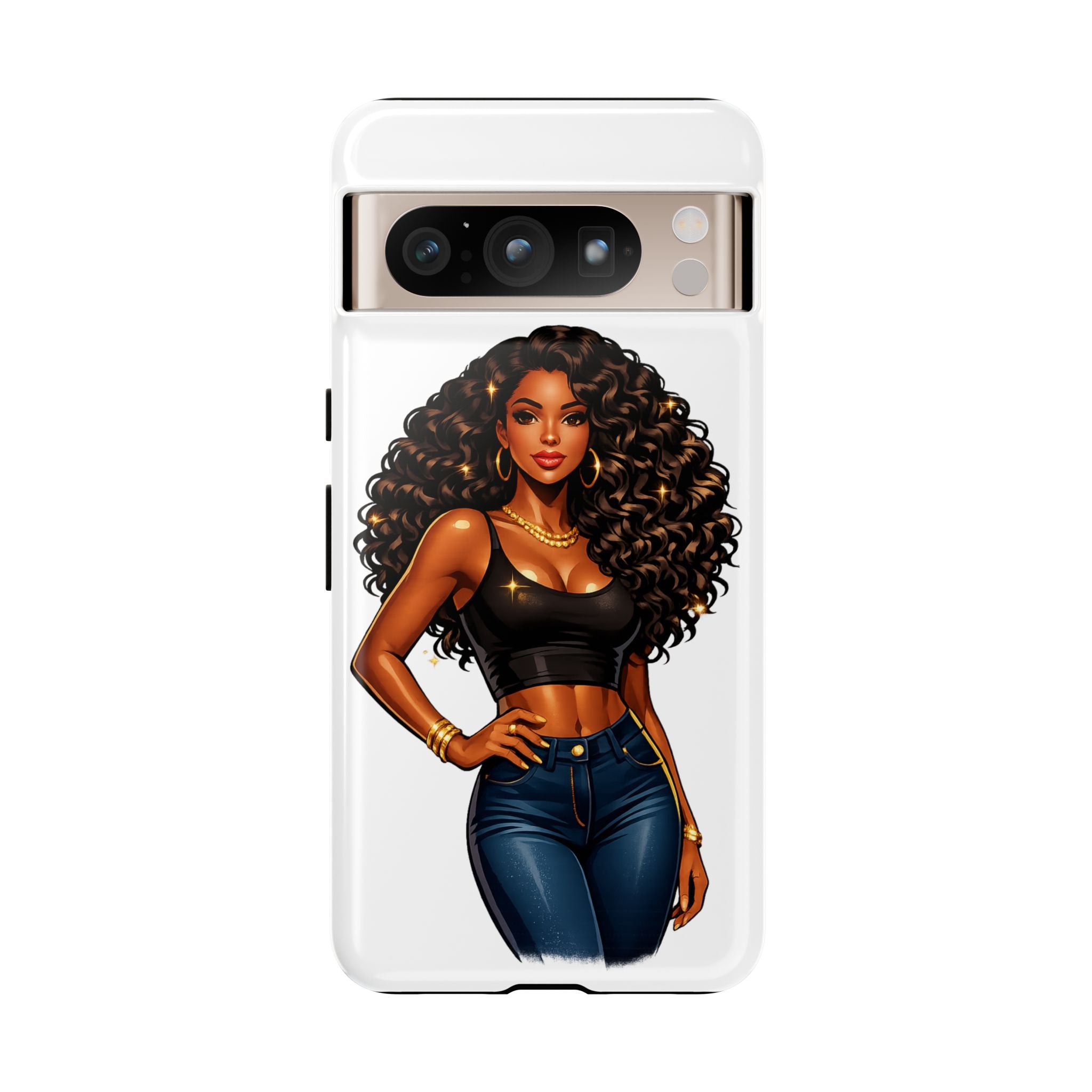 Pretty Rich Bitch by PRB Curly Hair Phone Case by Printify