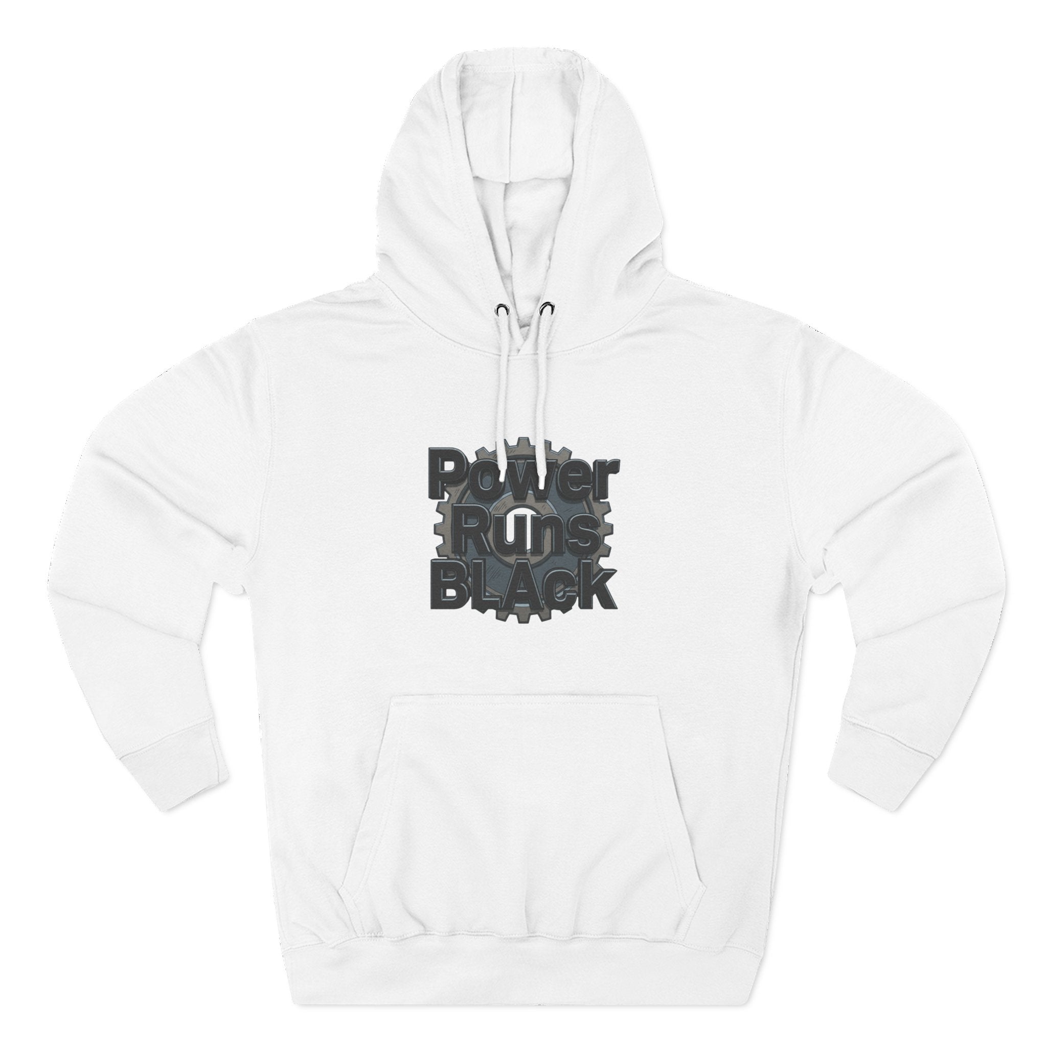 PRB Built of Power Graphic Hoodie — ‘Power Runs Black’ Industrial Mech Design by Power Runs Black