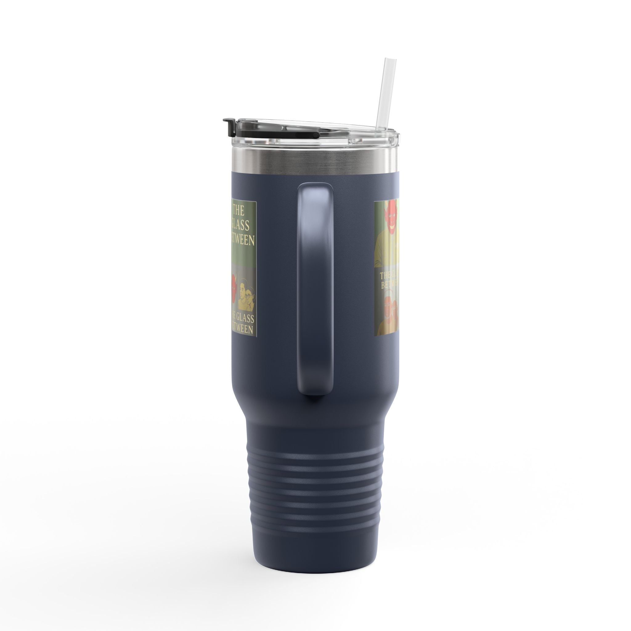 PRB The Glass Between collage travel mug | 40oz insulated tumbler by Power Runs Black