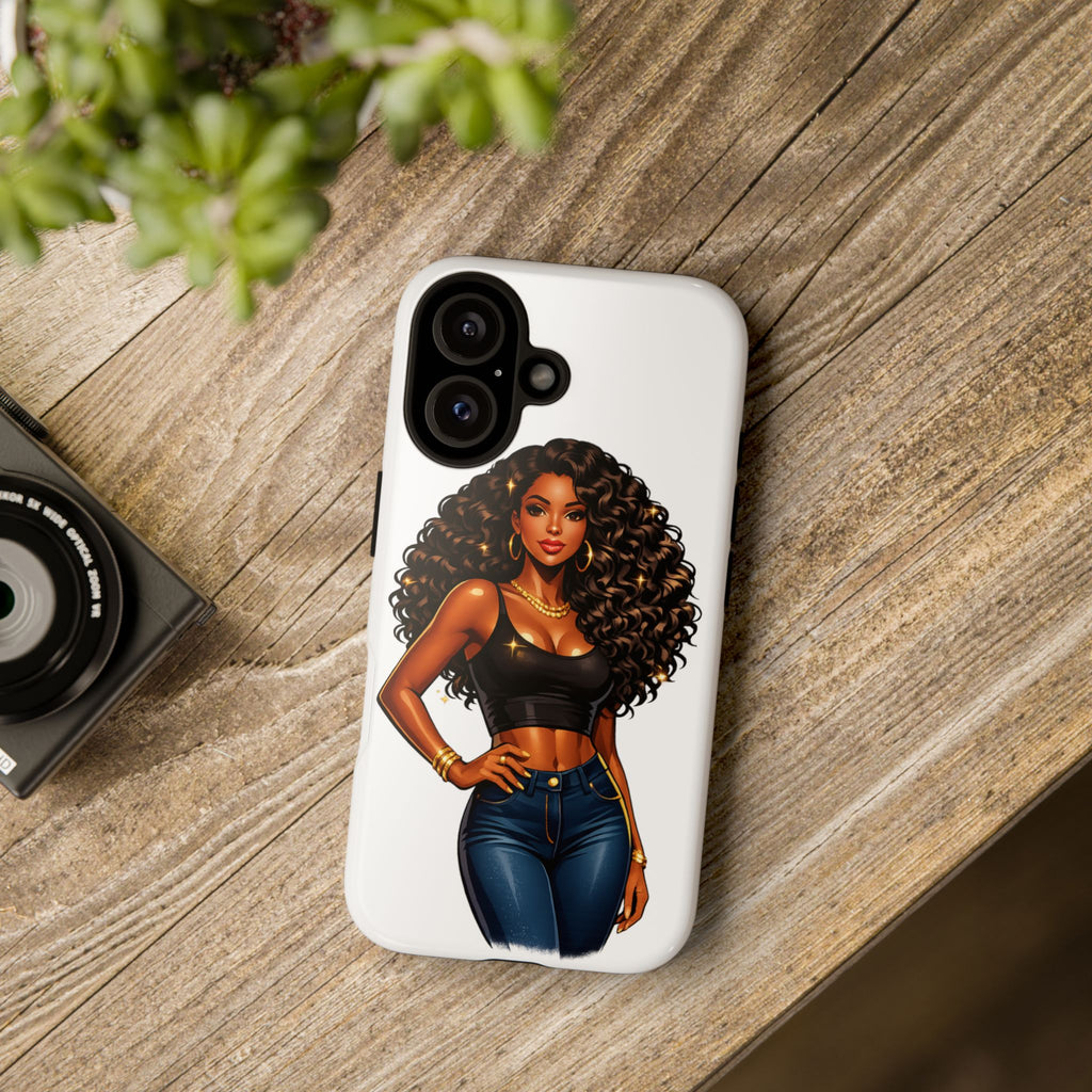 Pretty Rich Bitch by PRB Curly Hair Phone Case by Printify