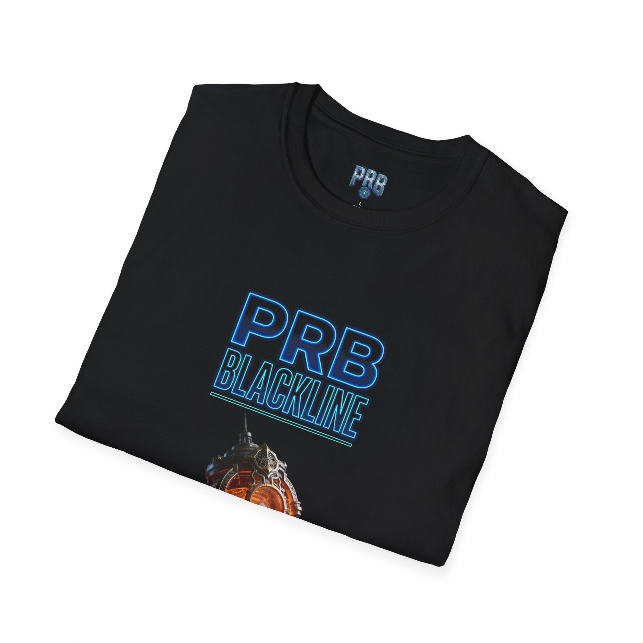 PRB Blackline Sparkforge Engine T‑Shirt — Sci‑Fi Mechanical Graphic Tee by Power Runs Black