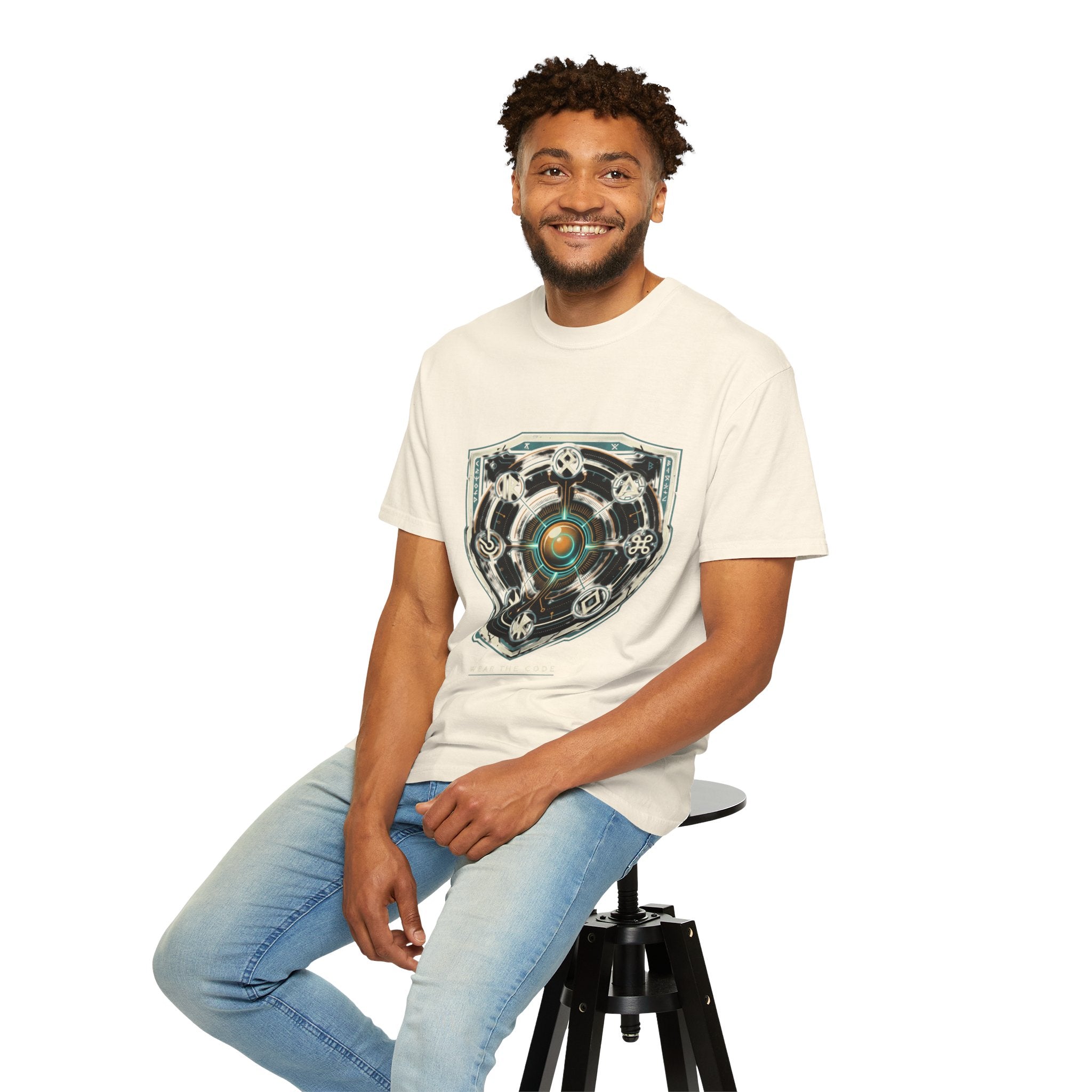 Power Runs Black PRB "Wear The Code" Mystic Shield T-Shirt — Geometric Sigil Graphic Tee by Power Runs Black