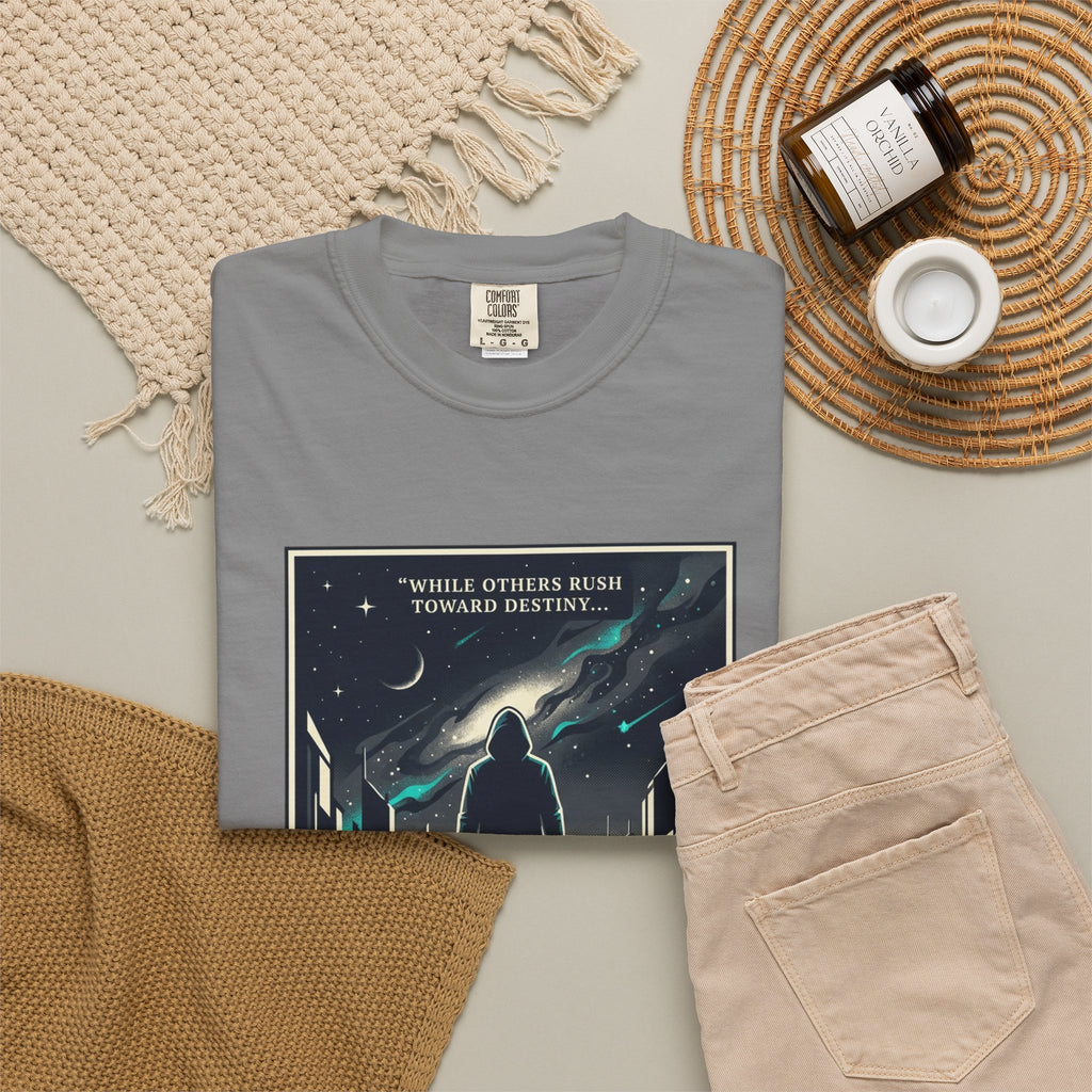 Power Runs Black Astra Sci‑Fi Graphic T-Shirt — "I walk toward understanding" Poster Design by Power Runs Black