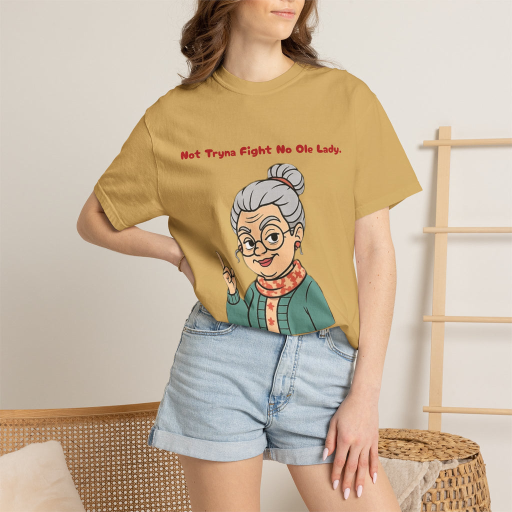 PRB Not Tryna Fight No Ole Lady T-shirt | Funny Grandma Graphic Tee by Printify