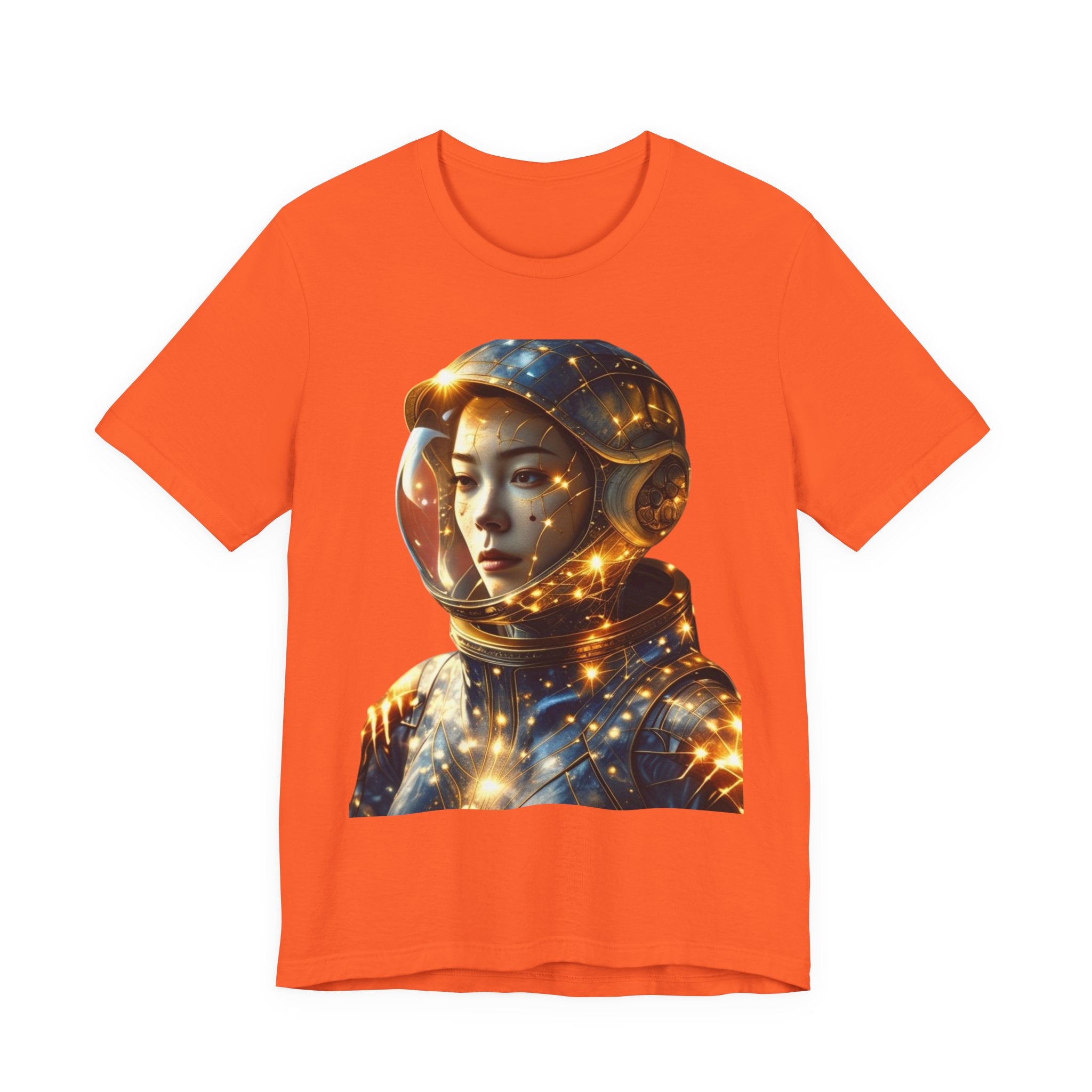 PRB Astronaut Portrait Tee — Starry Cosmic Helmet Graphic T-Shirt by Power Runs Black