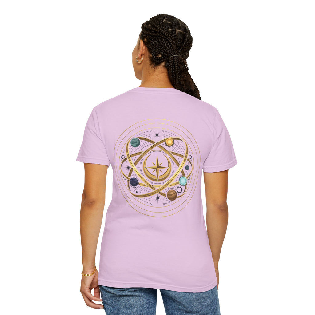 PRB Crown & Cosmos Graphic T-Shirt | Gold Royal Crest & Celestial Back by Printify