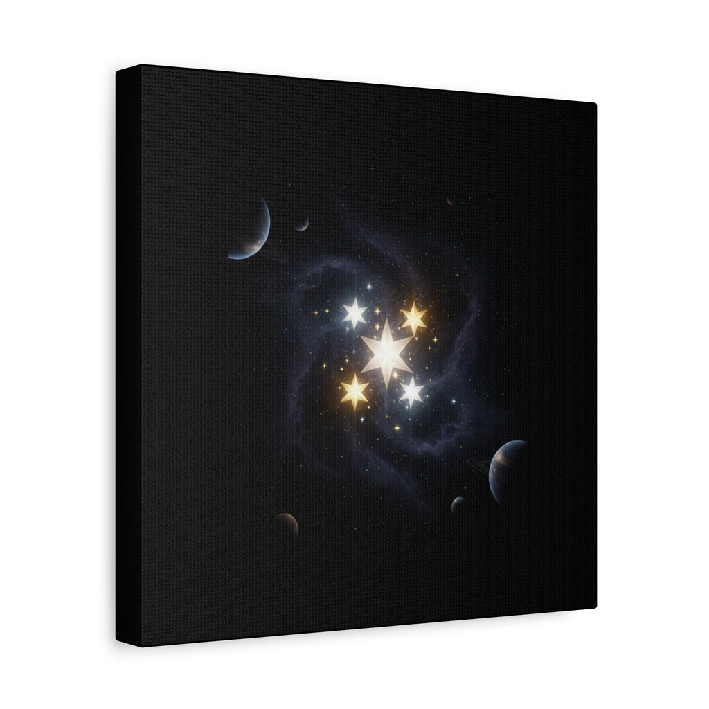 Power Runs Black PRB Glowing Star Constellation Canvas by Power Runs Black