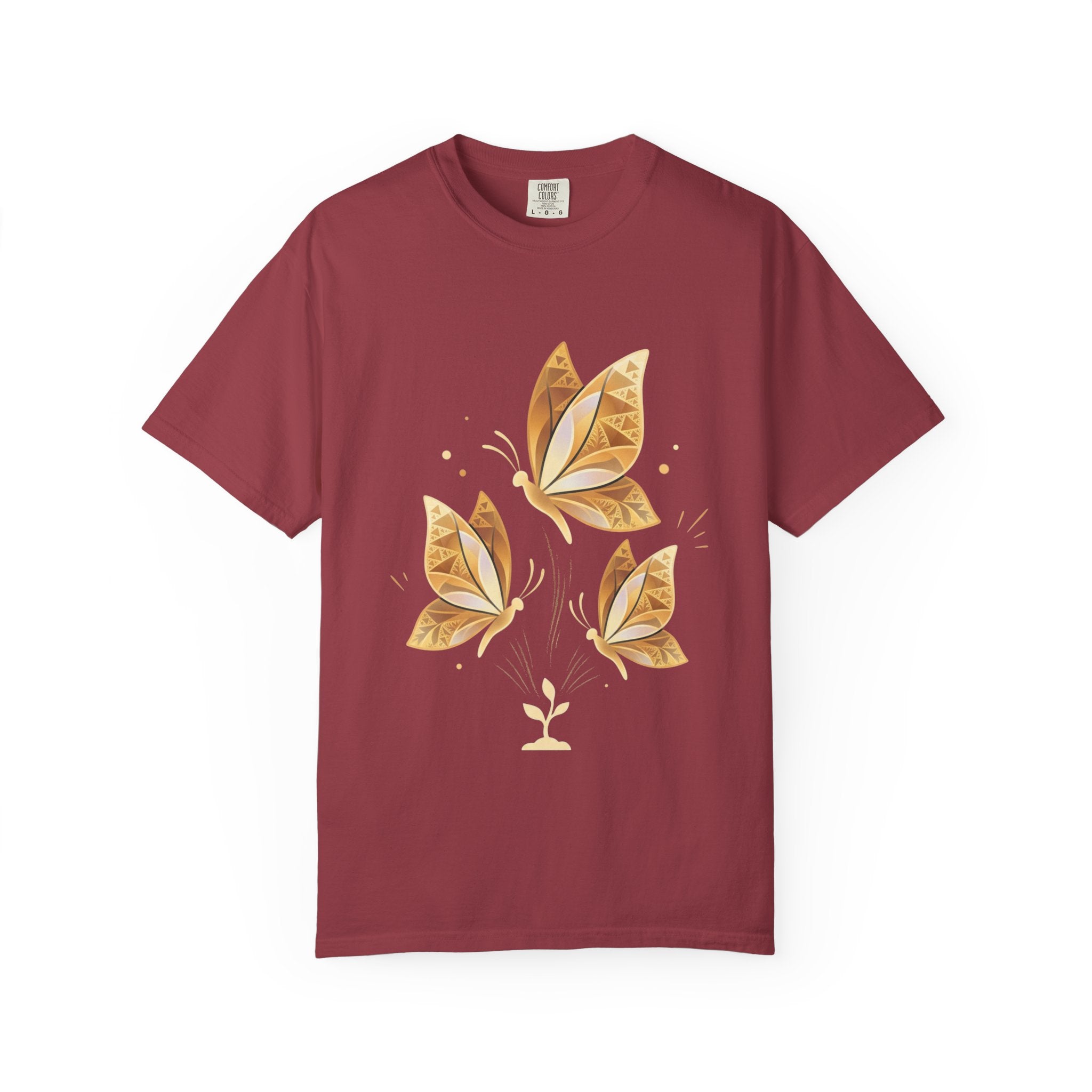 Autumn Leaf Trio T-Shirt | Vintage Garment-Dyed Fall Graphic Tee by Printify